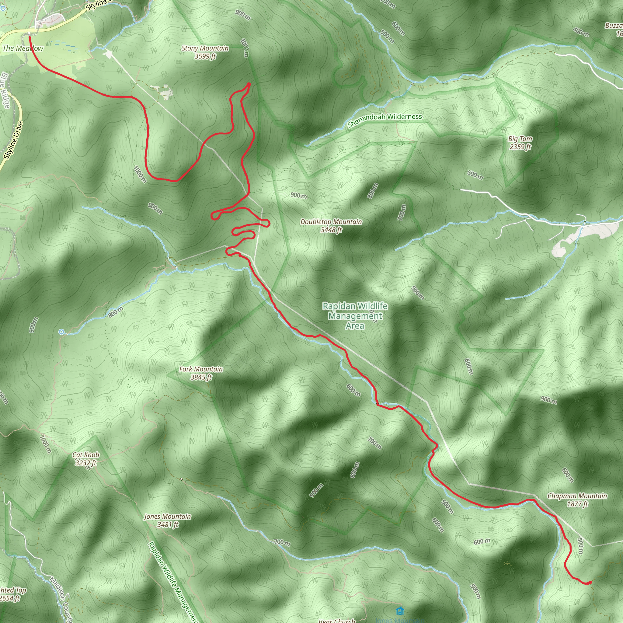 Rapidan Road Trail mobile static map