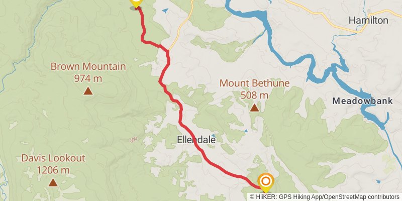 Tasmanian Trail stage 17 Map