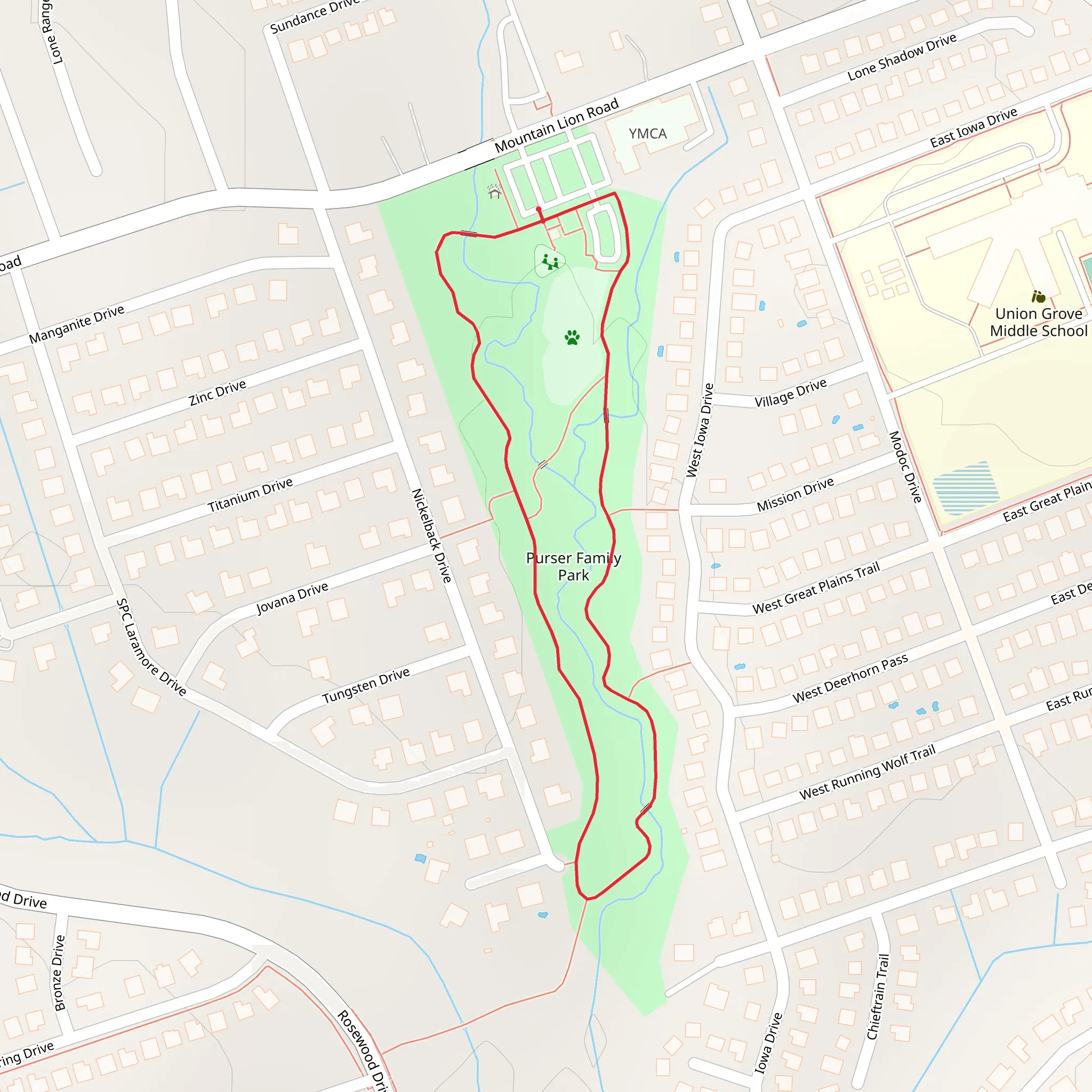 Purser Family Park Loop mobile static map