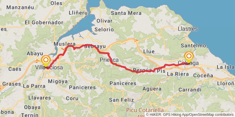 Camino del Norte stage 25 Map
