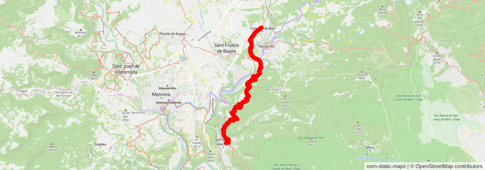 GR 4 Puigcerdà- Montserrat stage 8 Map