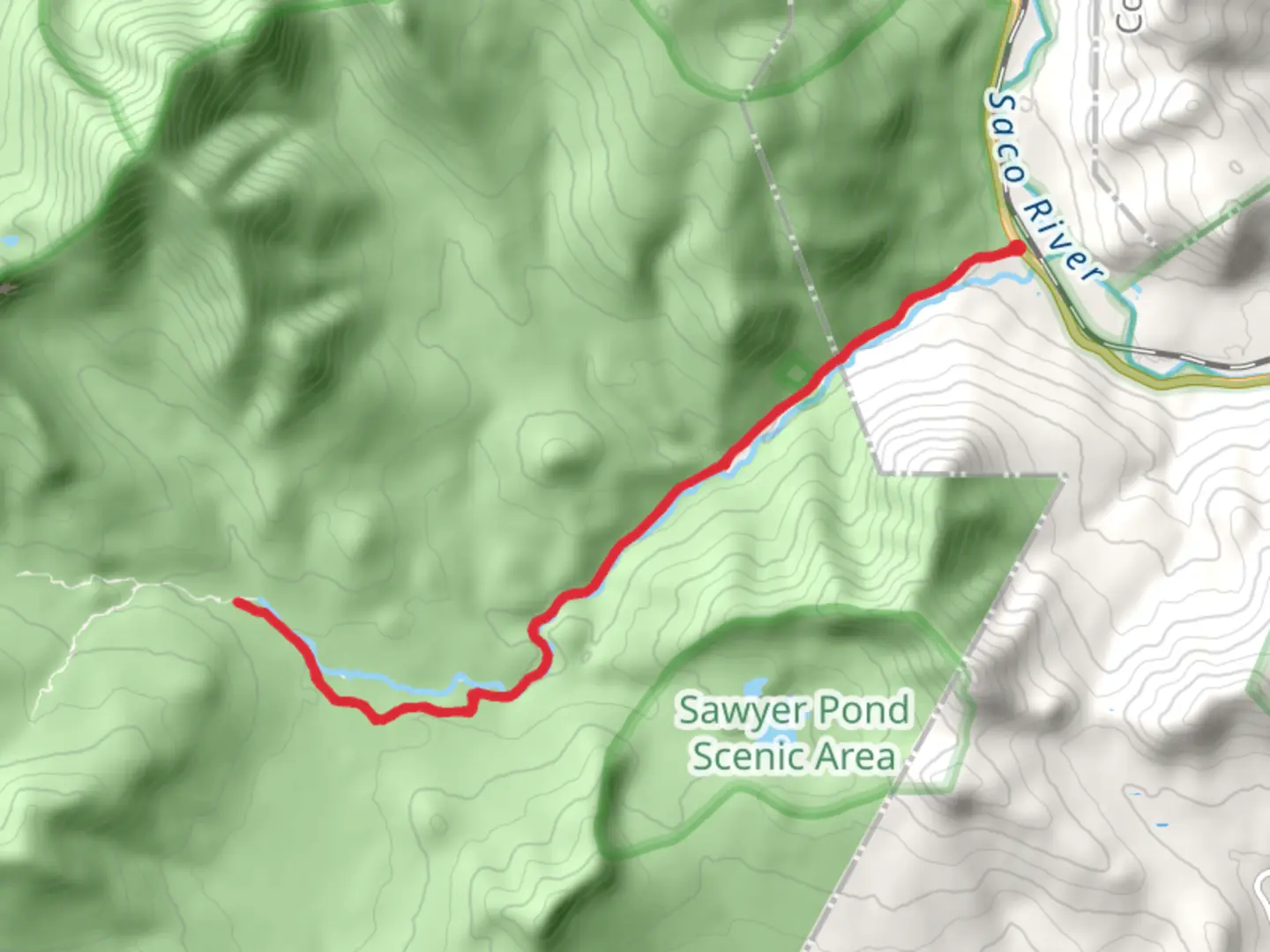 An image depicting the trail Sawyer River Trail and its surrounding area.
