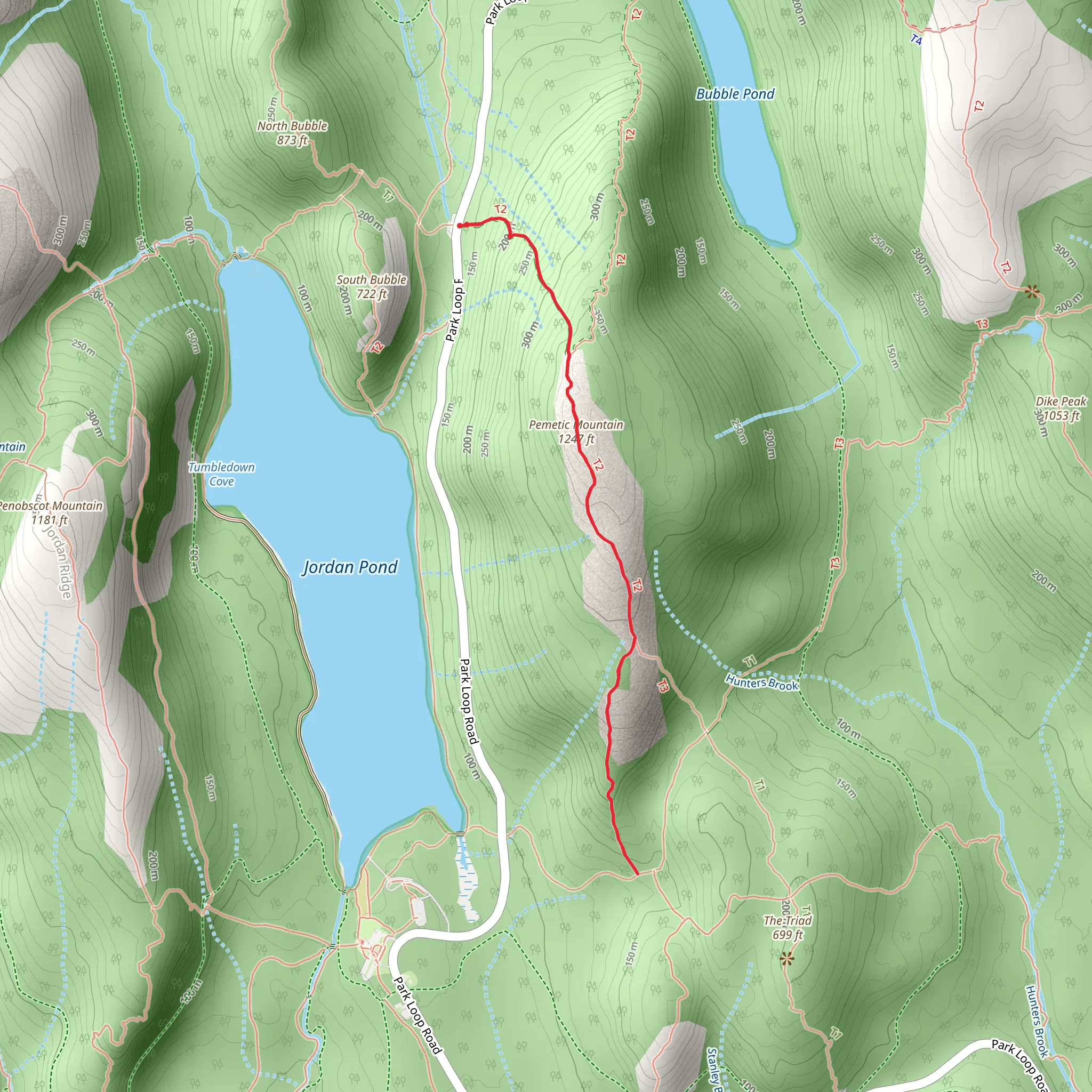 Pemetic South Ridge via Pemetic Northwest Trail mobile static map