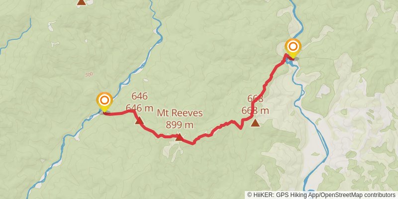 Waiohine - Cone Hut - Tutuwai Hut Loop stage 2 Map