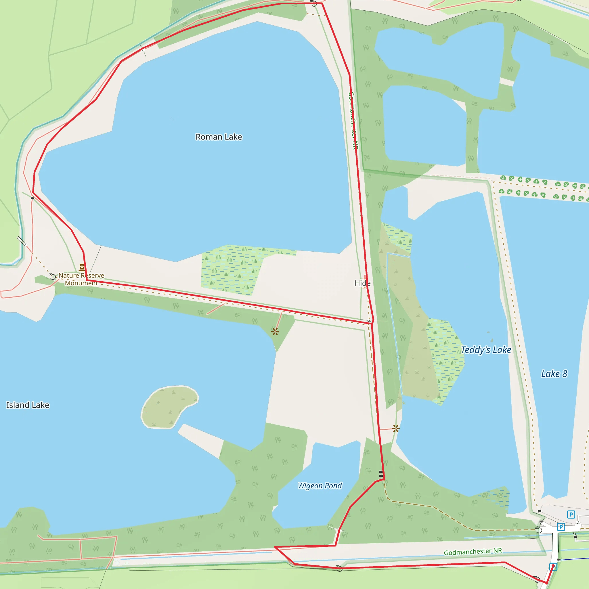 Roman Lake Loop mobile static map