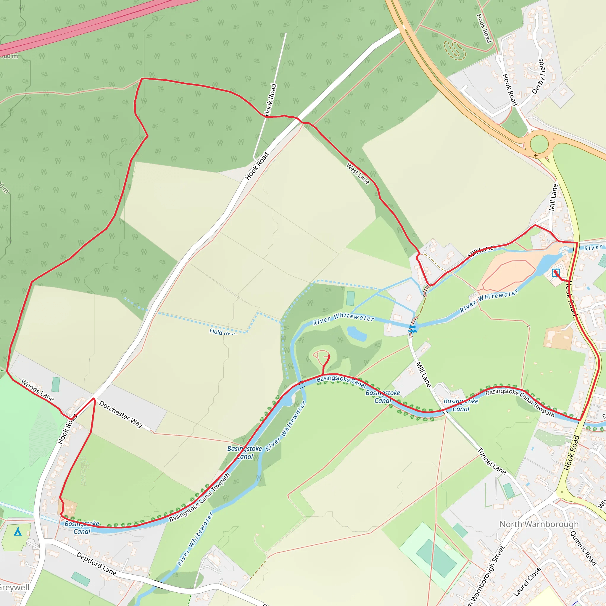 Warnborough Green and Little Bacon Copse mobile static map