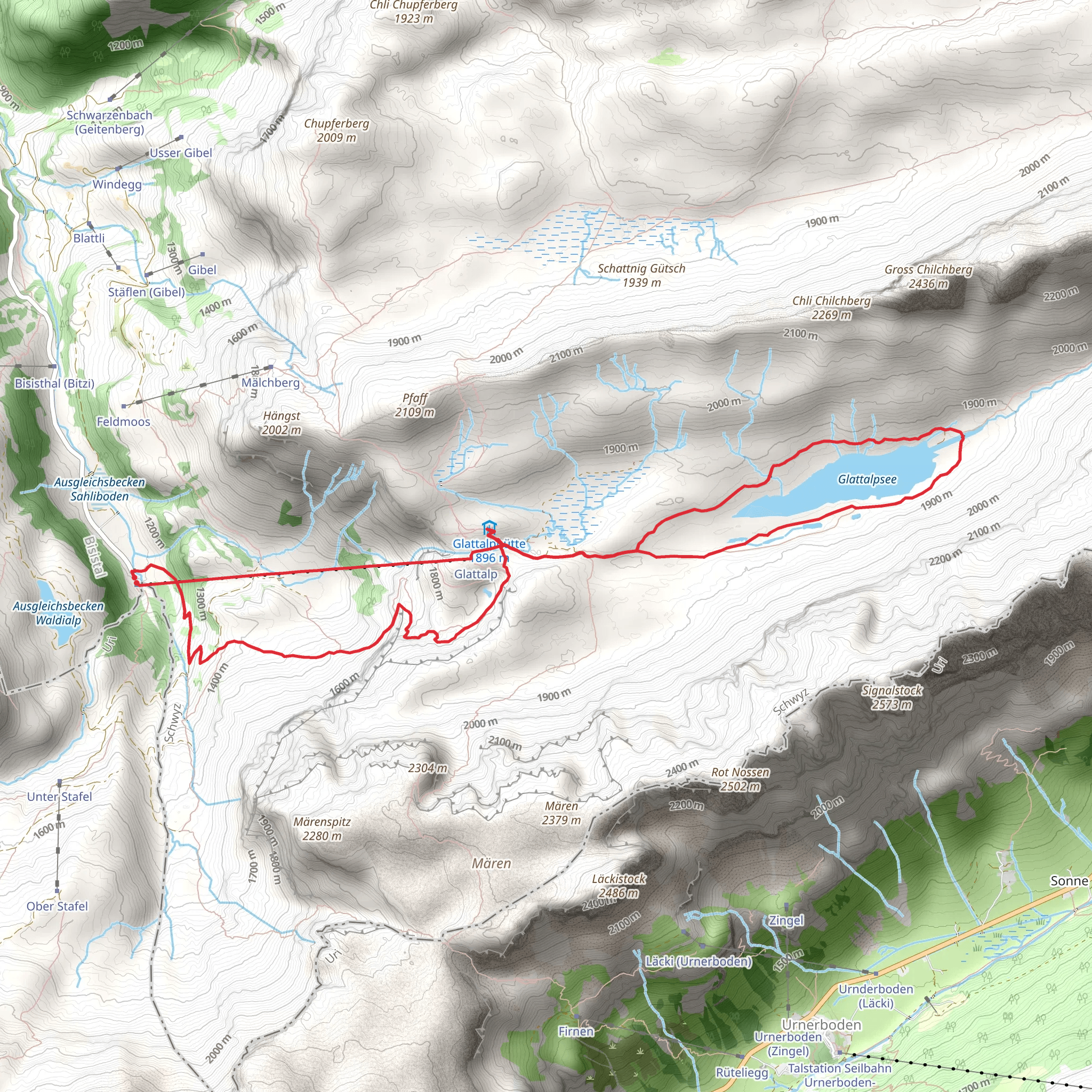 WanderWunder Schwyz - Rund um den Glattalpsee mobile static map