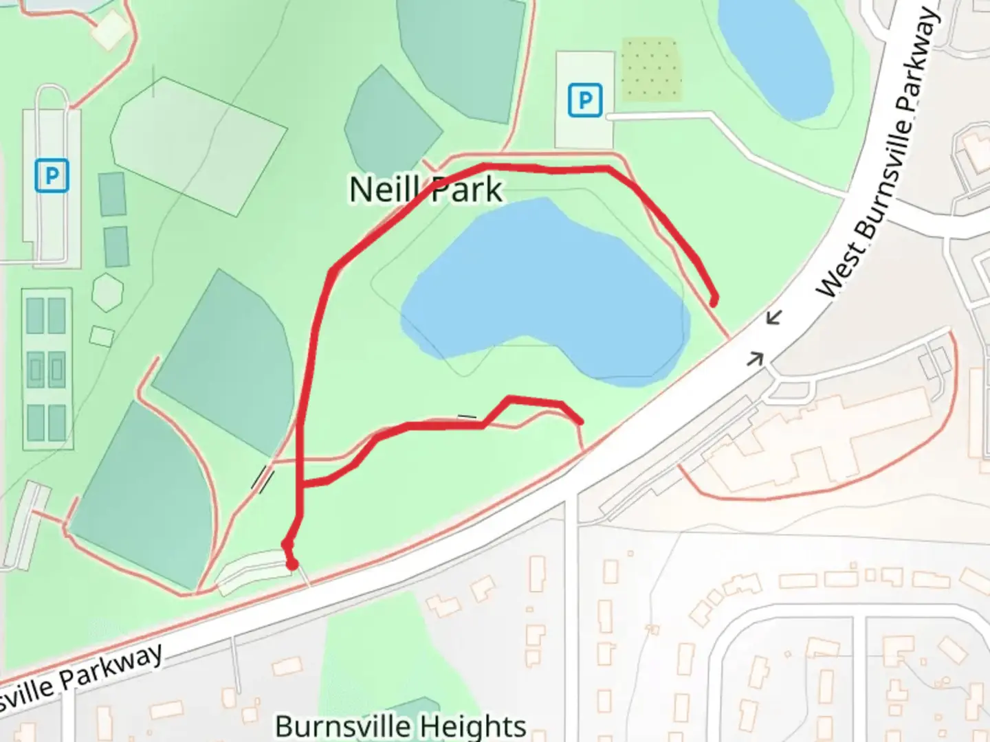 An image depicting the trail Neill Park and its surrounding area.