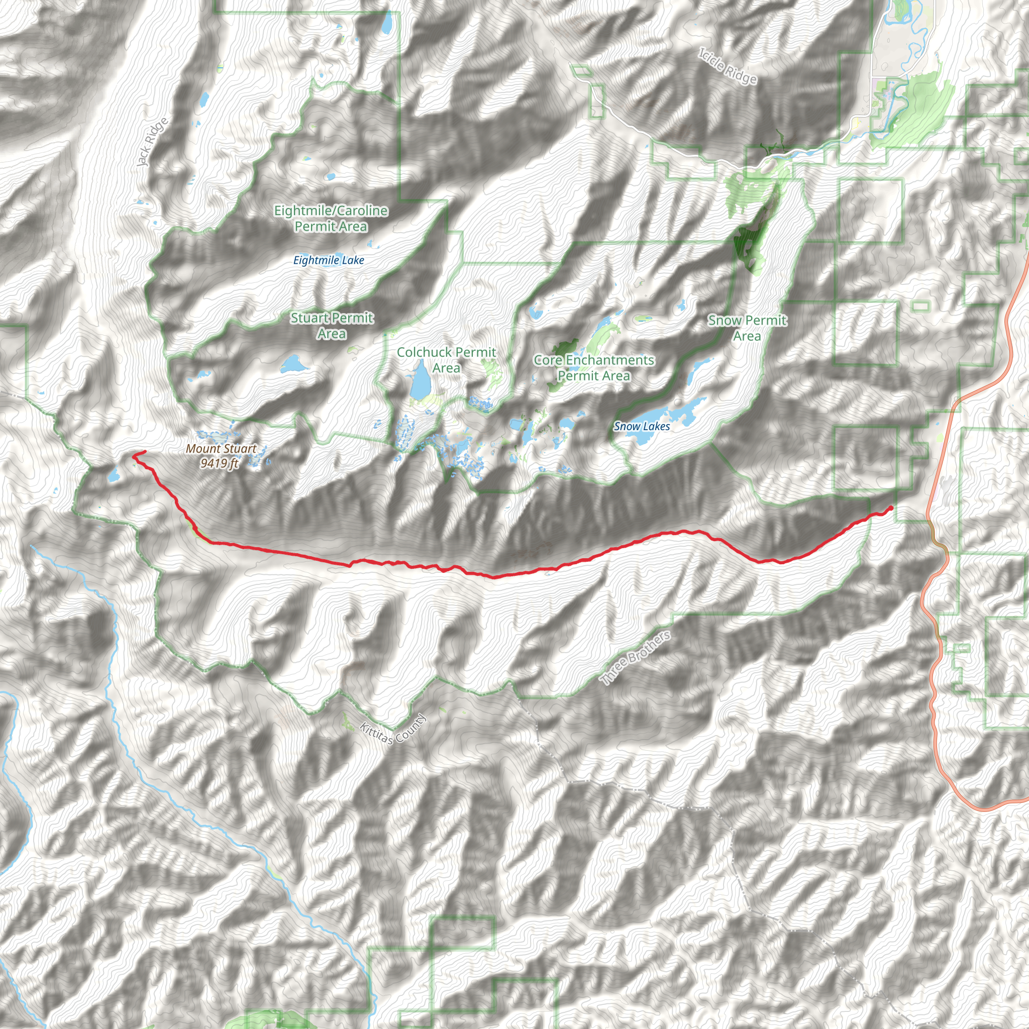 Ingalls Creek Trail to Lake Ingalls mobile static map
