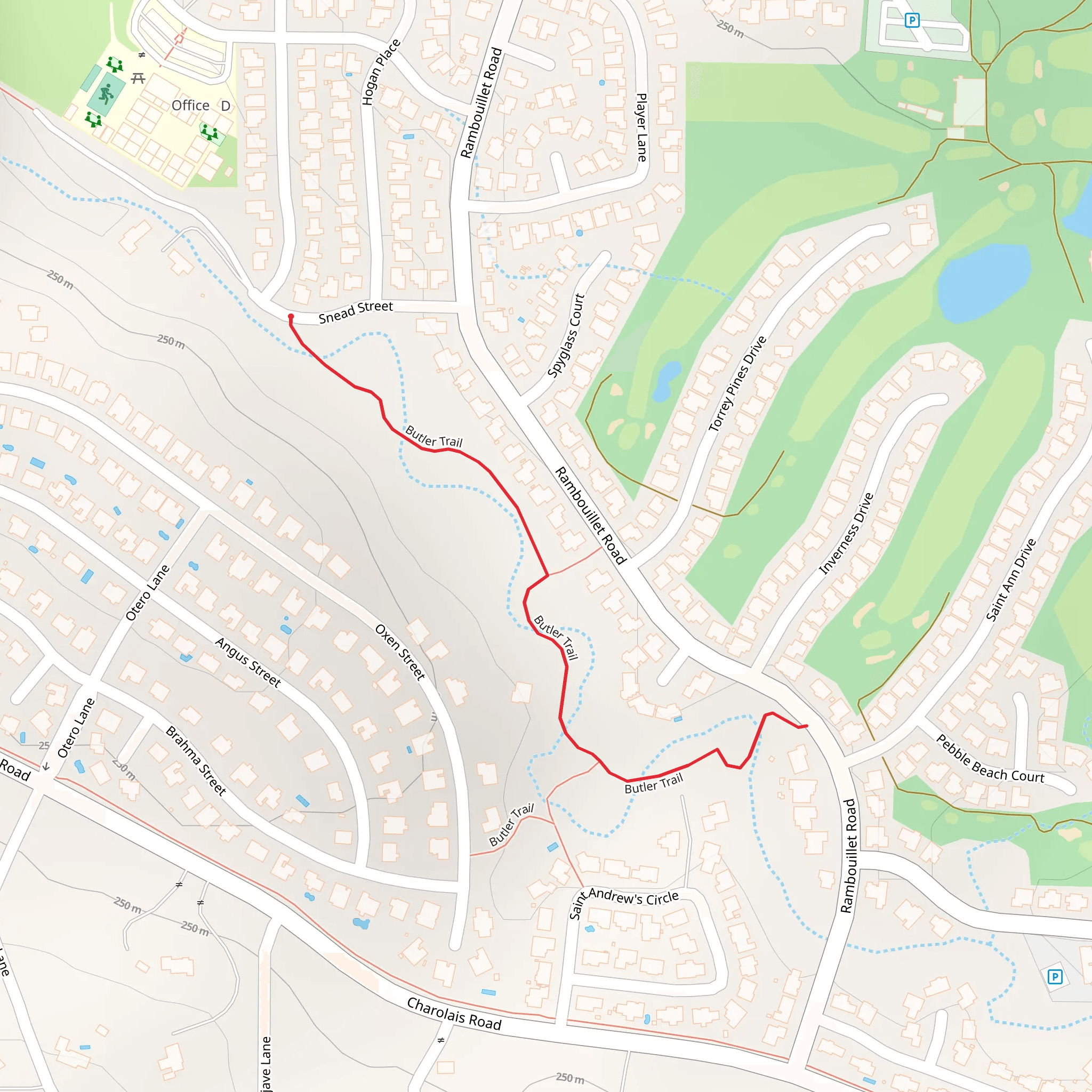 Butler Trail mobile static map