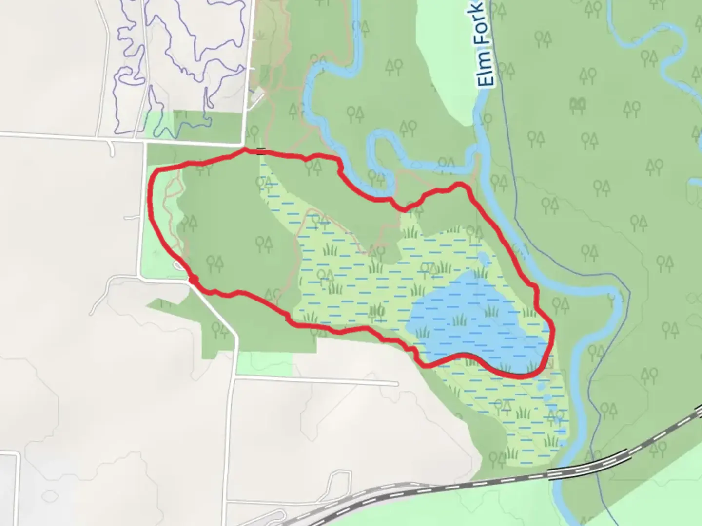 An image depicting the trail Wetlands and Fisherman's Loop Trail and its surrounding area.