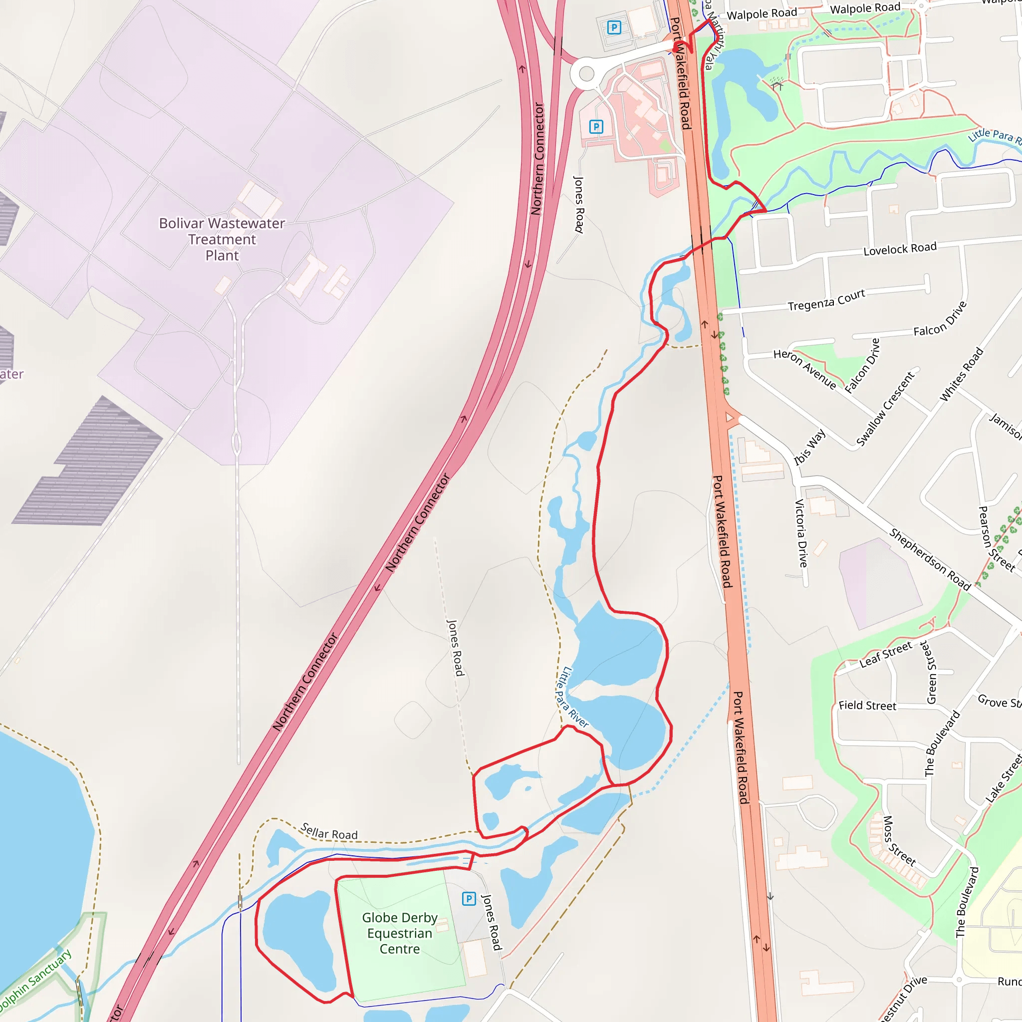 Little Para Wetland and Whites Road Wetland Loop mobile static map