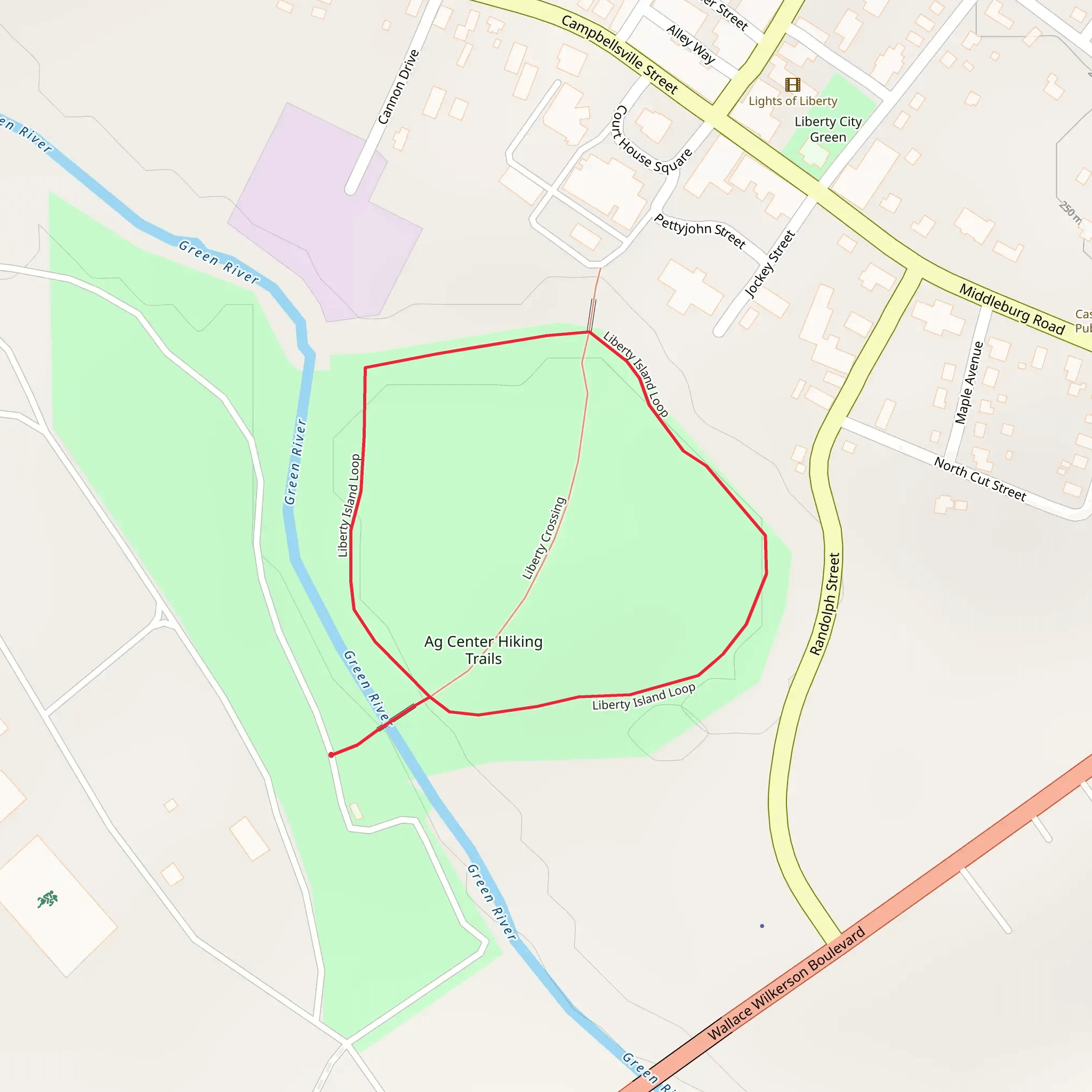 Ag Center Hiking Trails Loop mobile static map