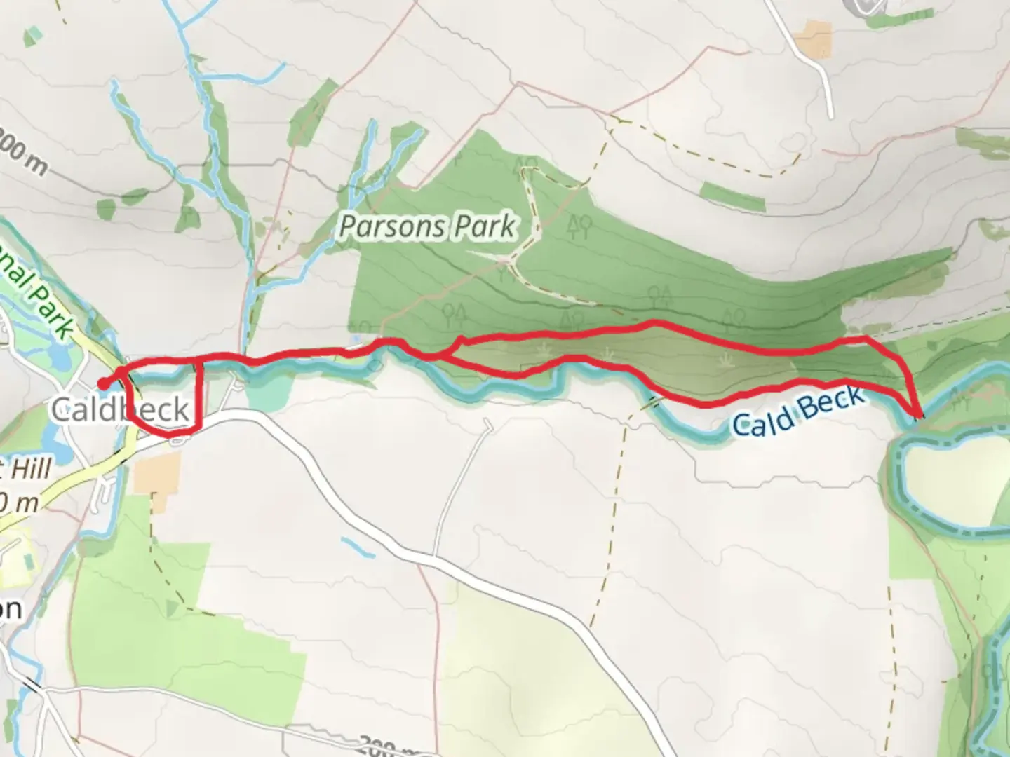An image depicting the trail Caldbeck Streamside Walk and its surrounding area.