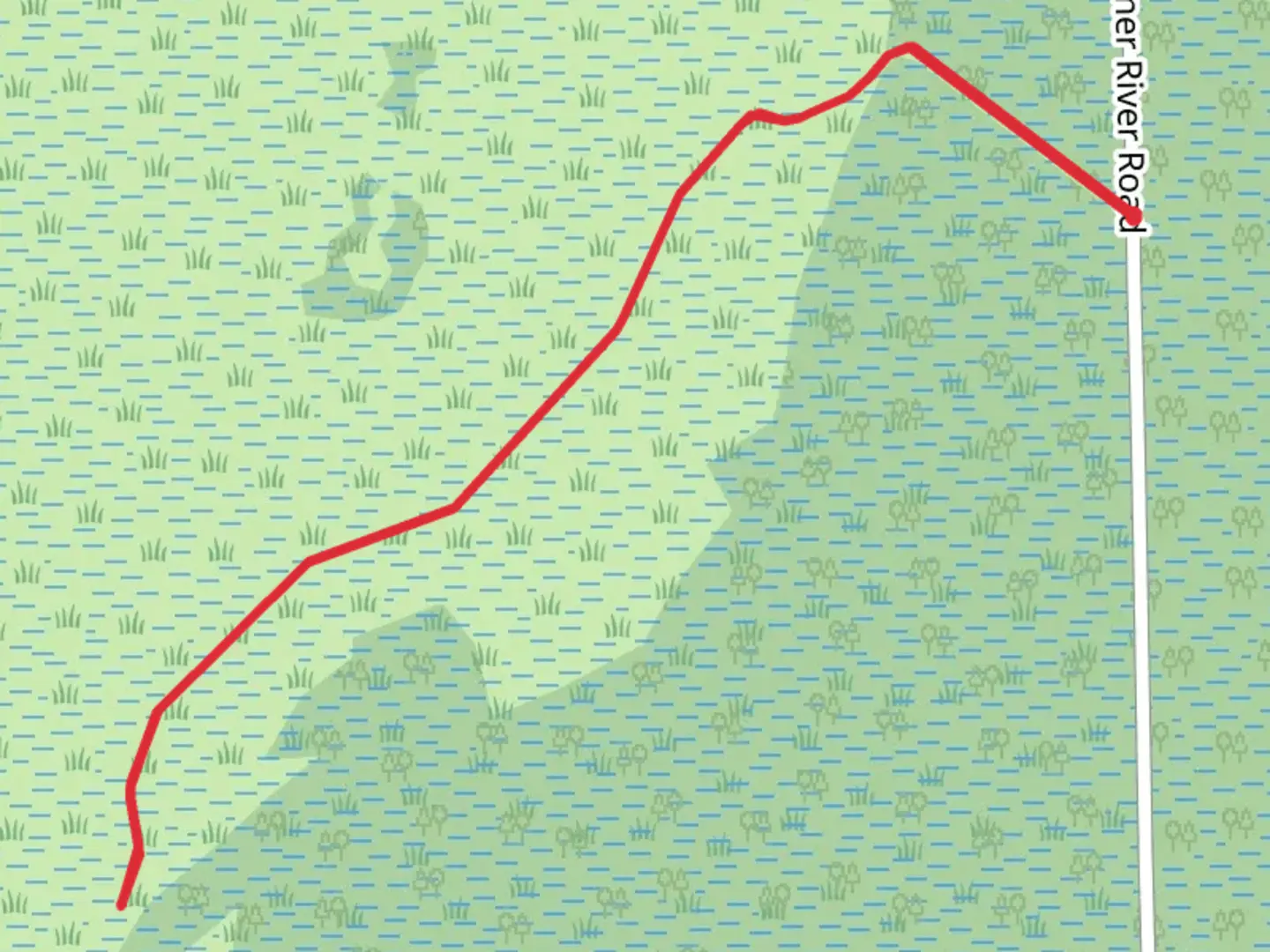 An image depicting the trail Turner River Road - West and its surrounding area.
