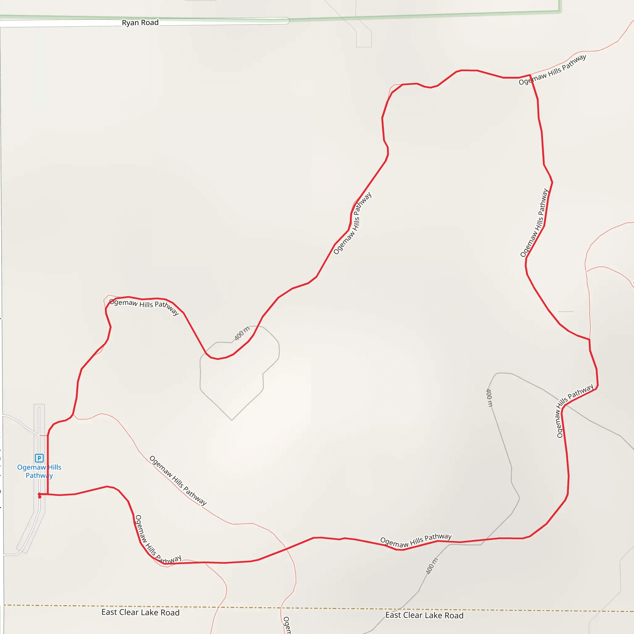 Ogemaw Hills Pathway Short Loop mobile static map