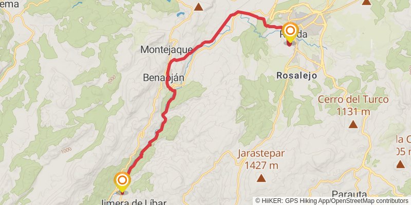 Gran Senda De Malaga stage 26 Map