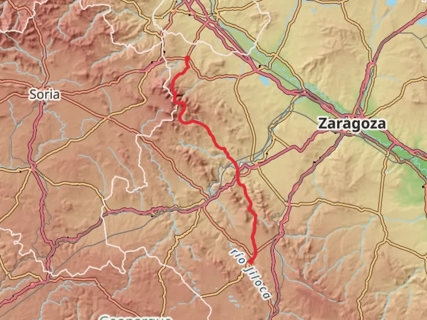 An image depicting the trail GR 90 Sendero Ibérico Zaragozano and its surrounding area.
