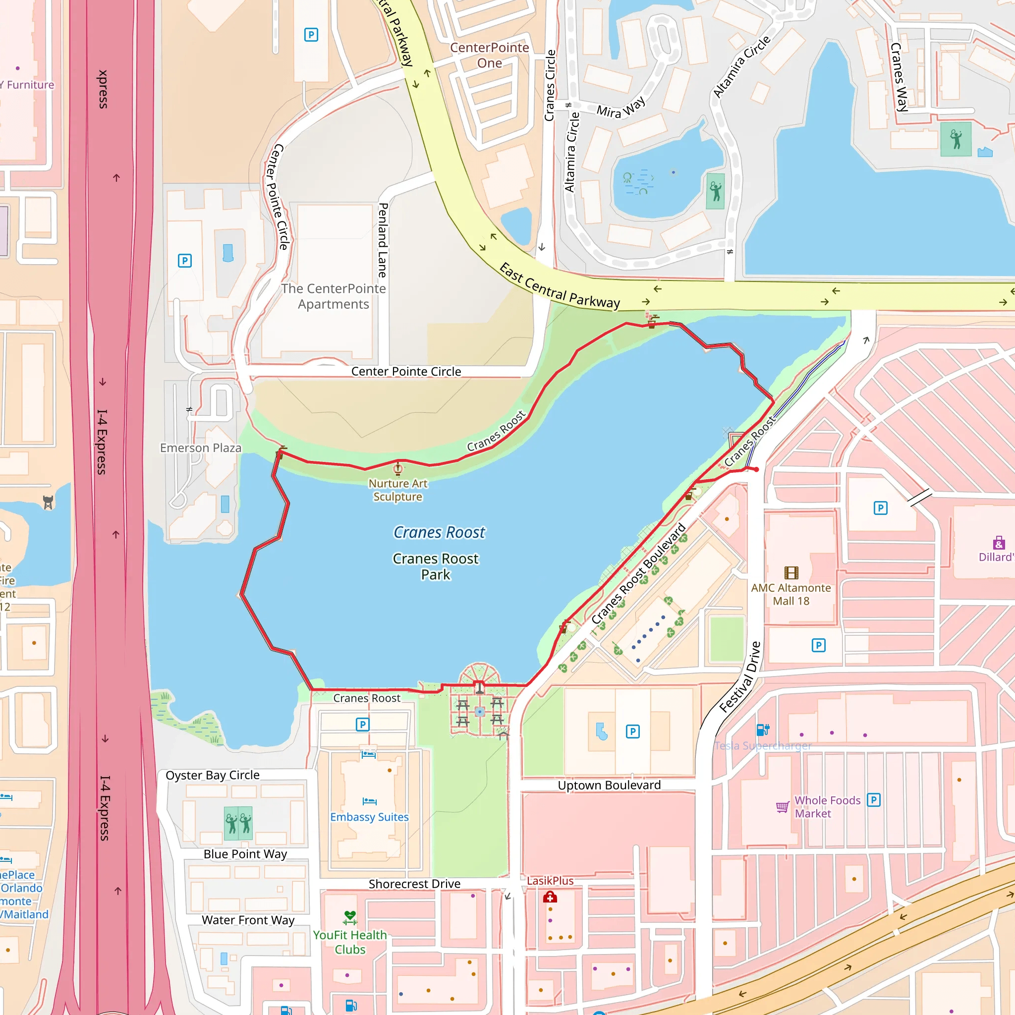 Crane's Roost Loop mobile static map