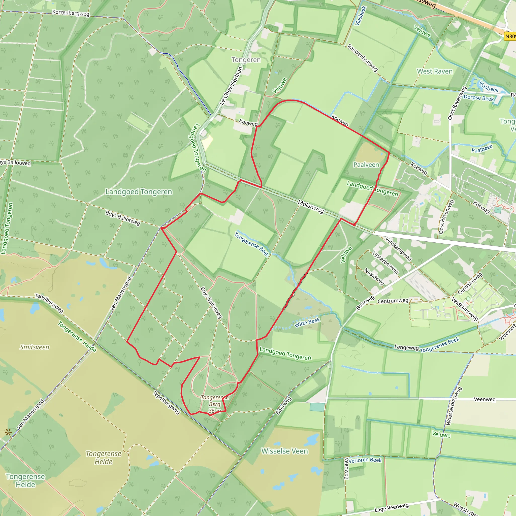 Landgoed Tongeren Loop mobile static map