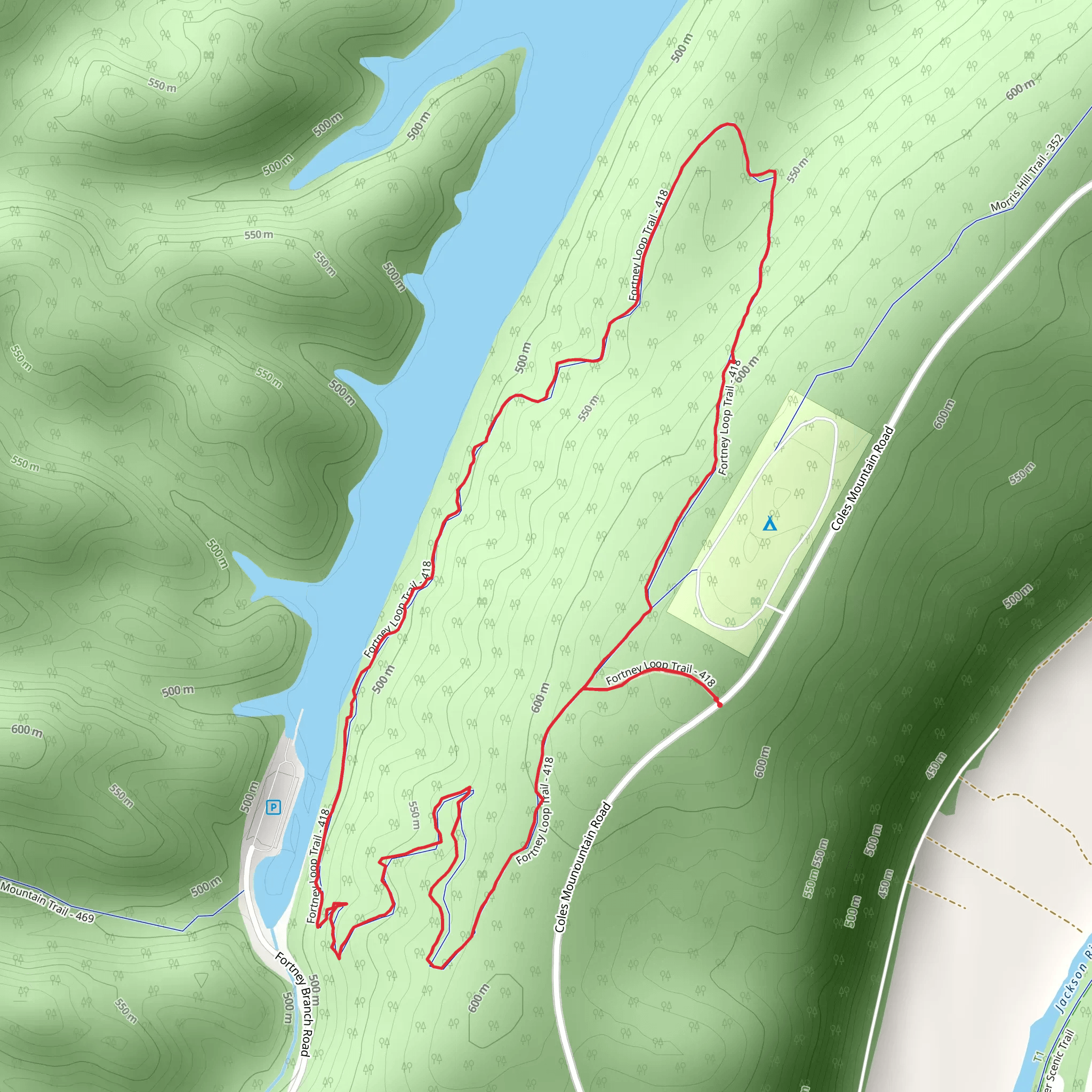 Fortney Loop Trail mobile static map