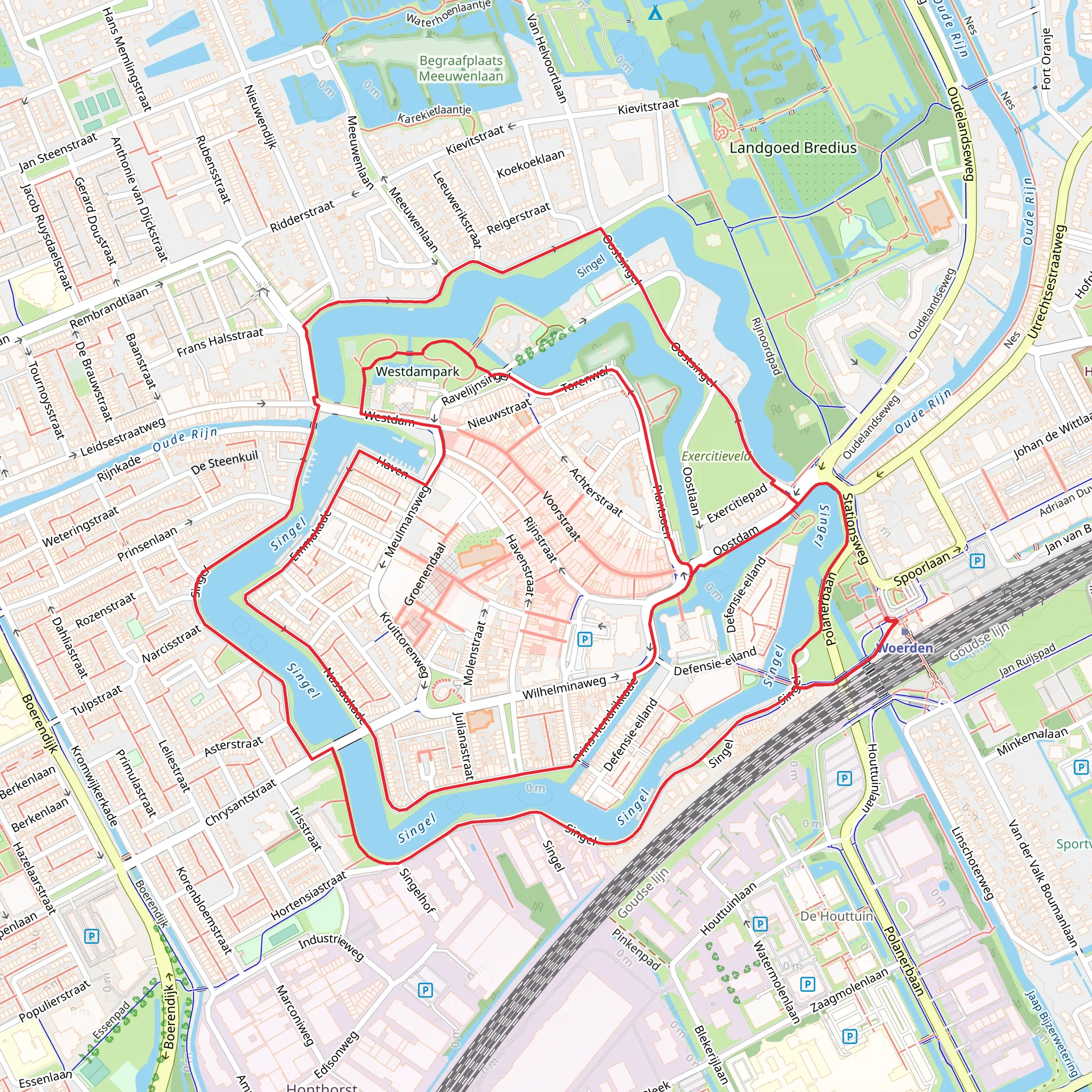 Singel and Snellerbrug Loop mobile static map