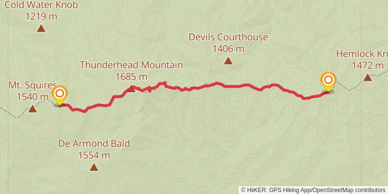 Appalachian Trail - North Carolina stage 12 Map
