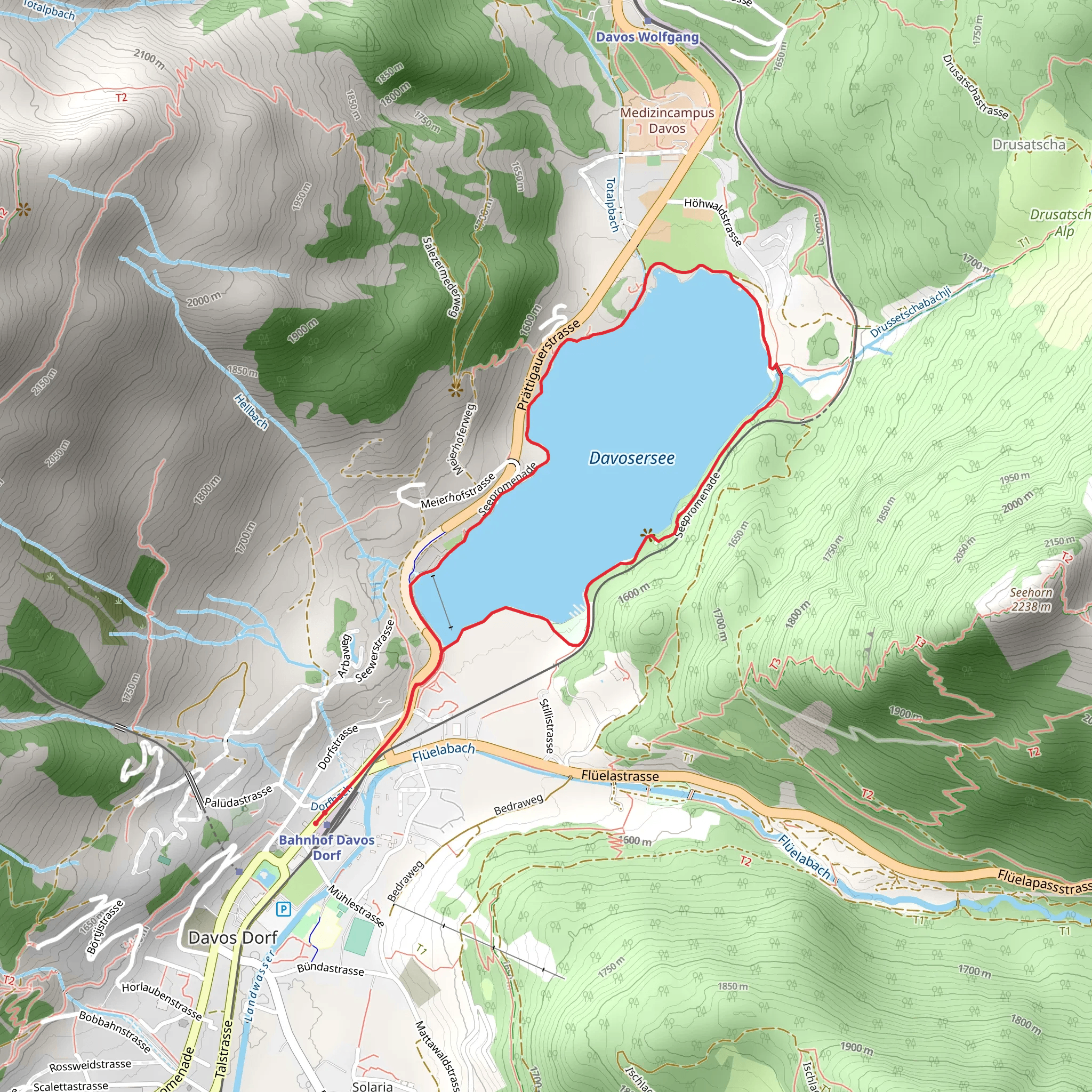 Davosersee Rundweg mobile static map