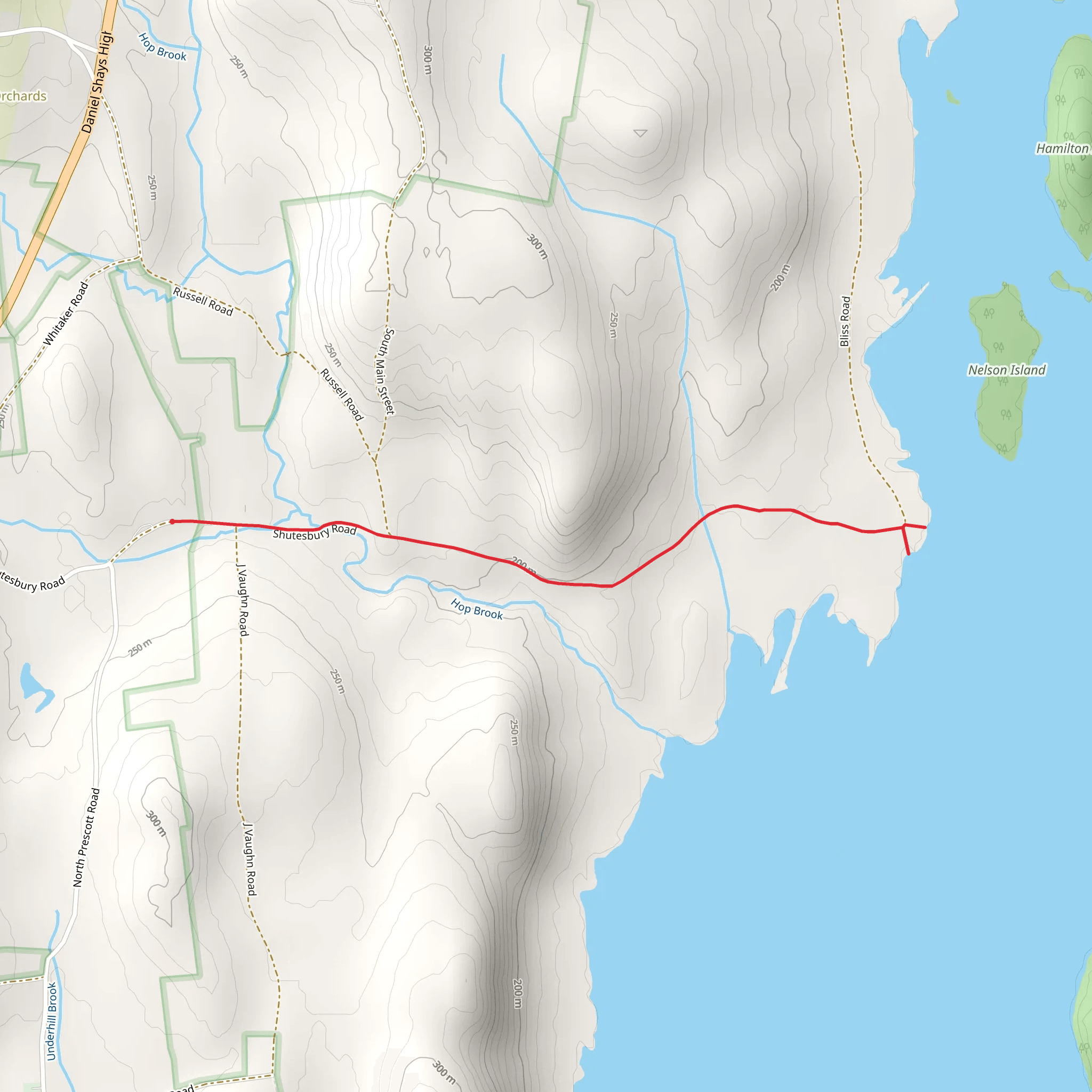 Shutesbury and Millington Road Trail mobile static map