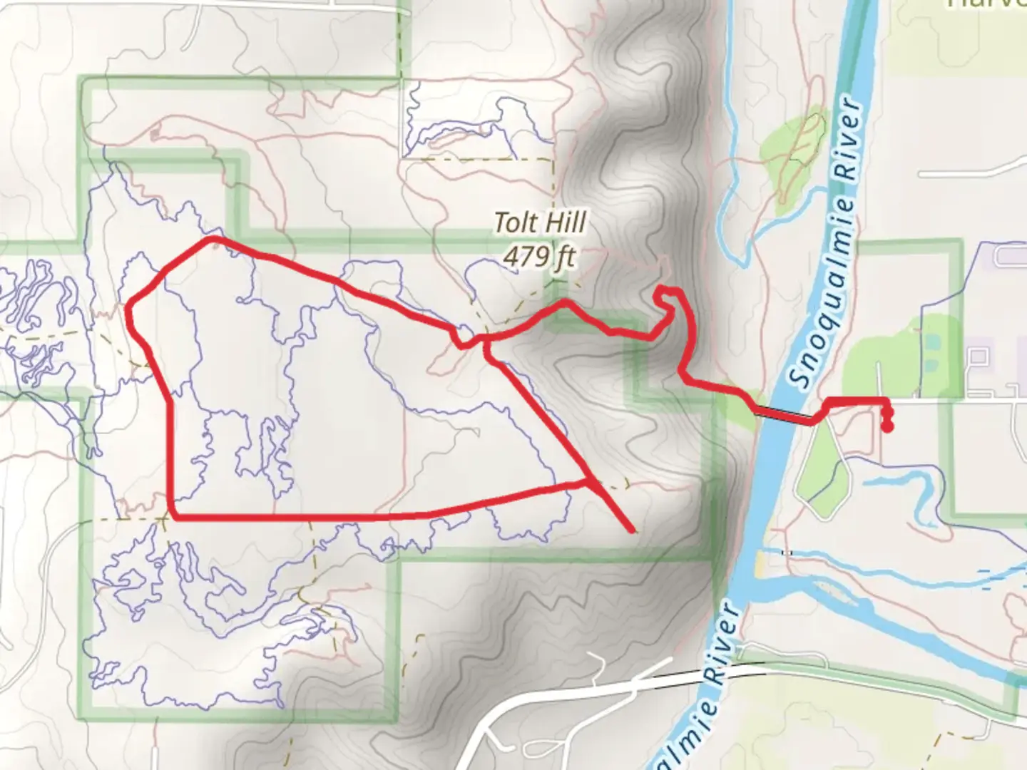 An image depicting the trail Itsabitch and Blazer Loop and its surrounding area.