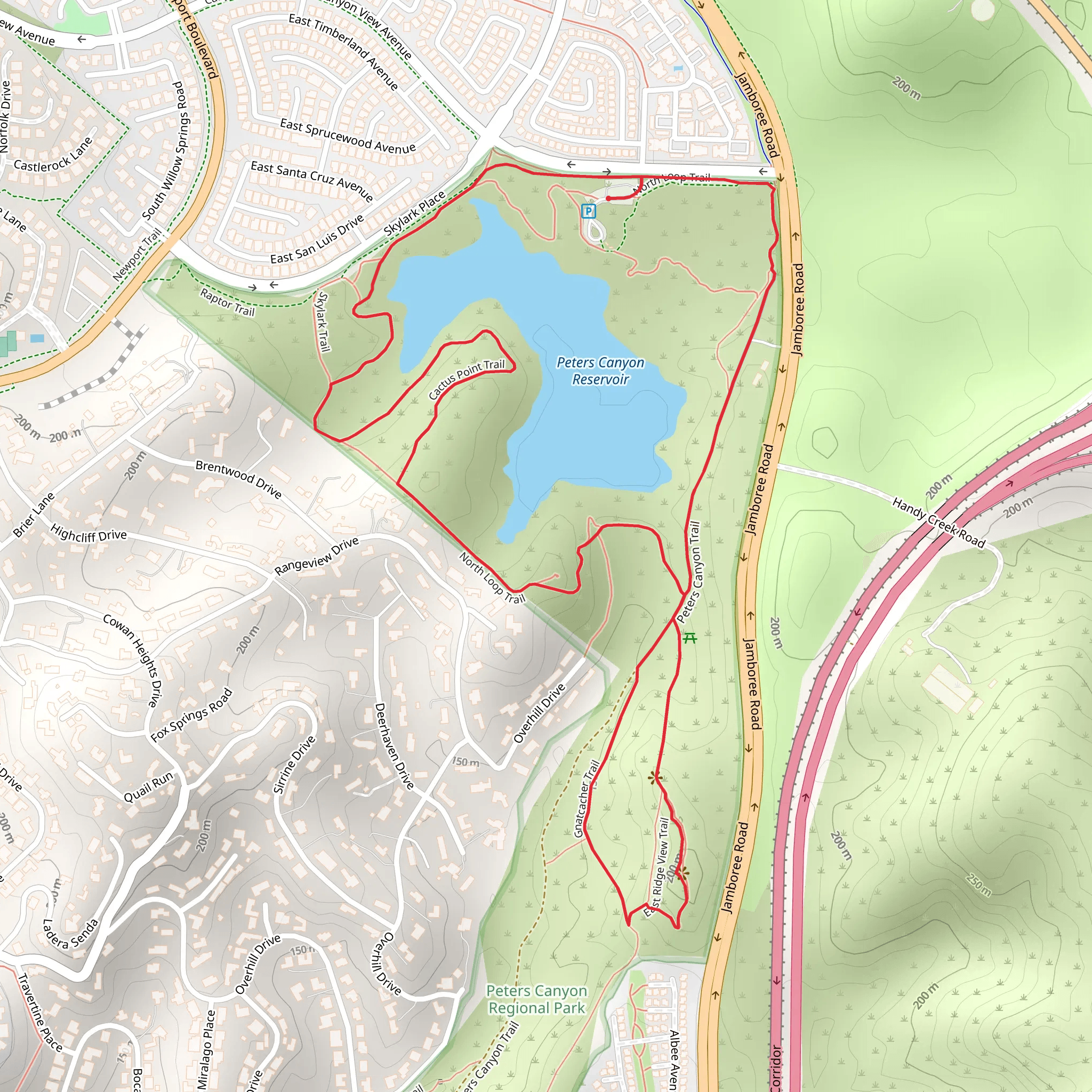 Peters Canyon Reservoir mobile static map
