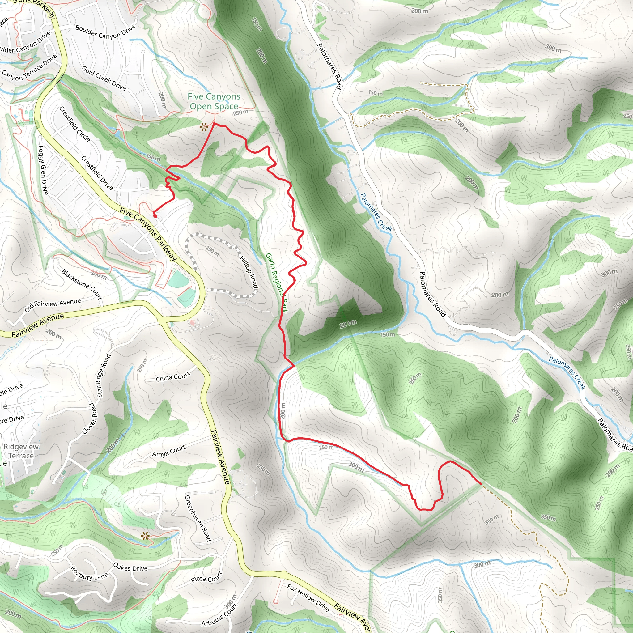 Deer Canyon and Chabot-To-Garin Regional Trail mobile static map