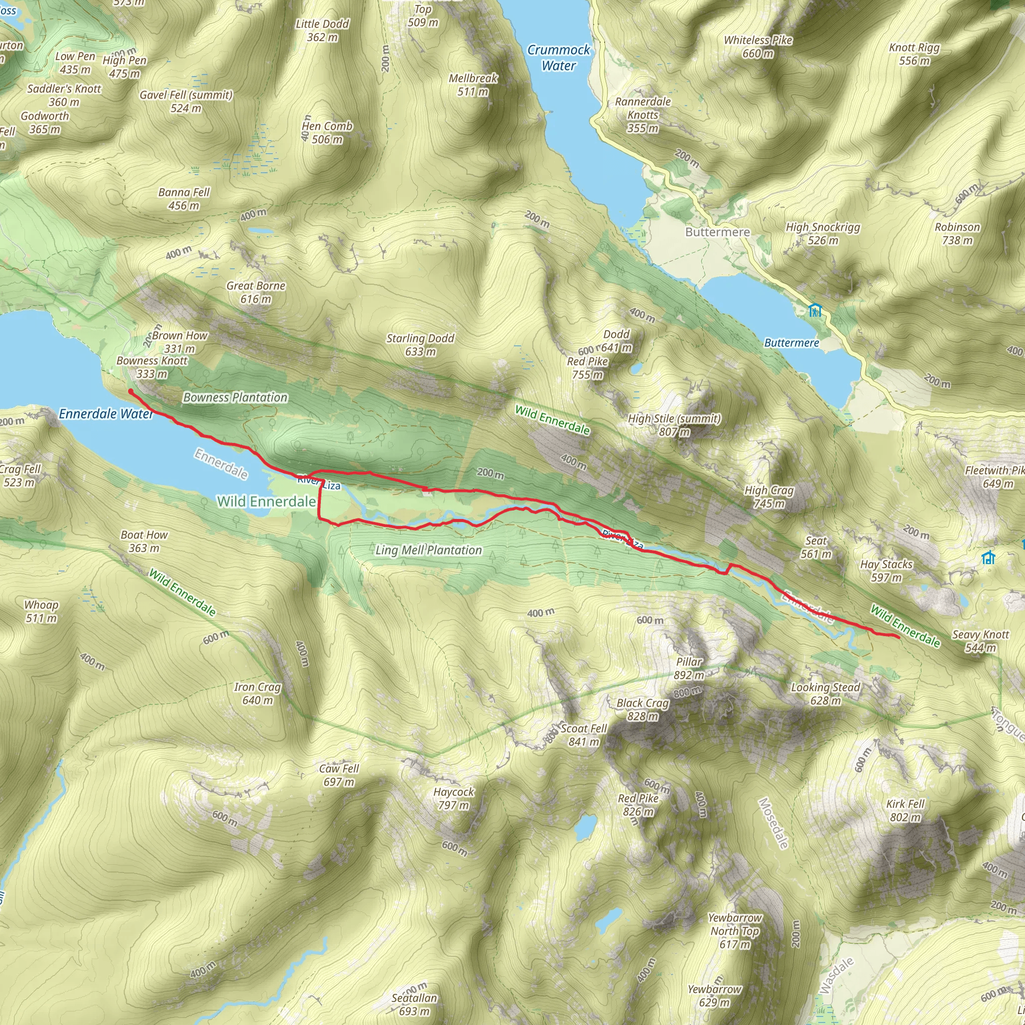 Ennerdale Forest Road mobile static map
