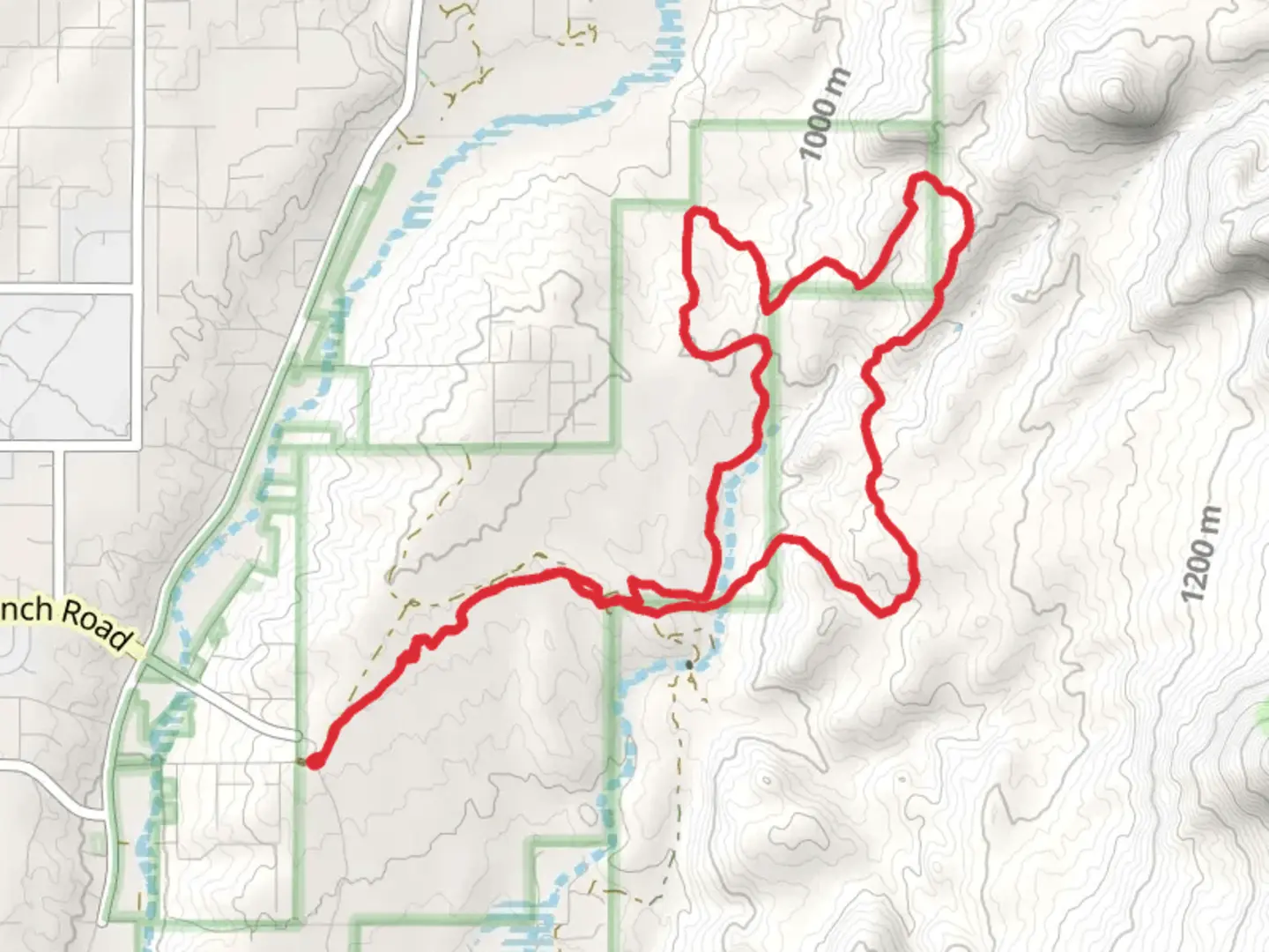 An image depicting the trail Middle Gate and 50 Year Loop Trail and its surrounding area.