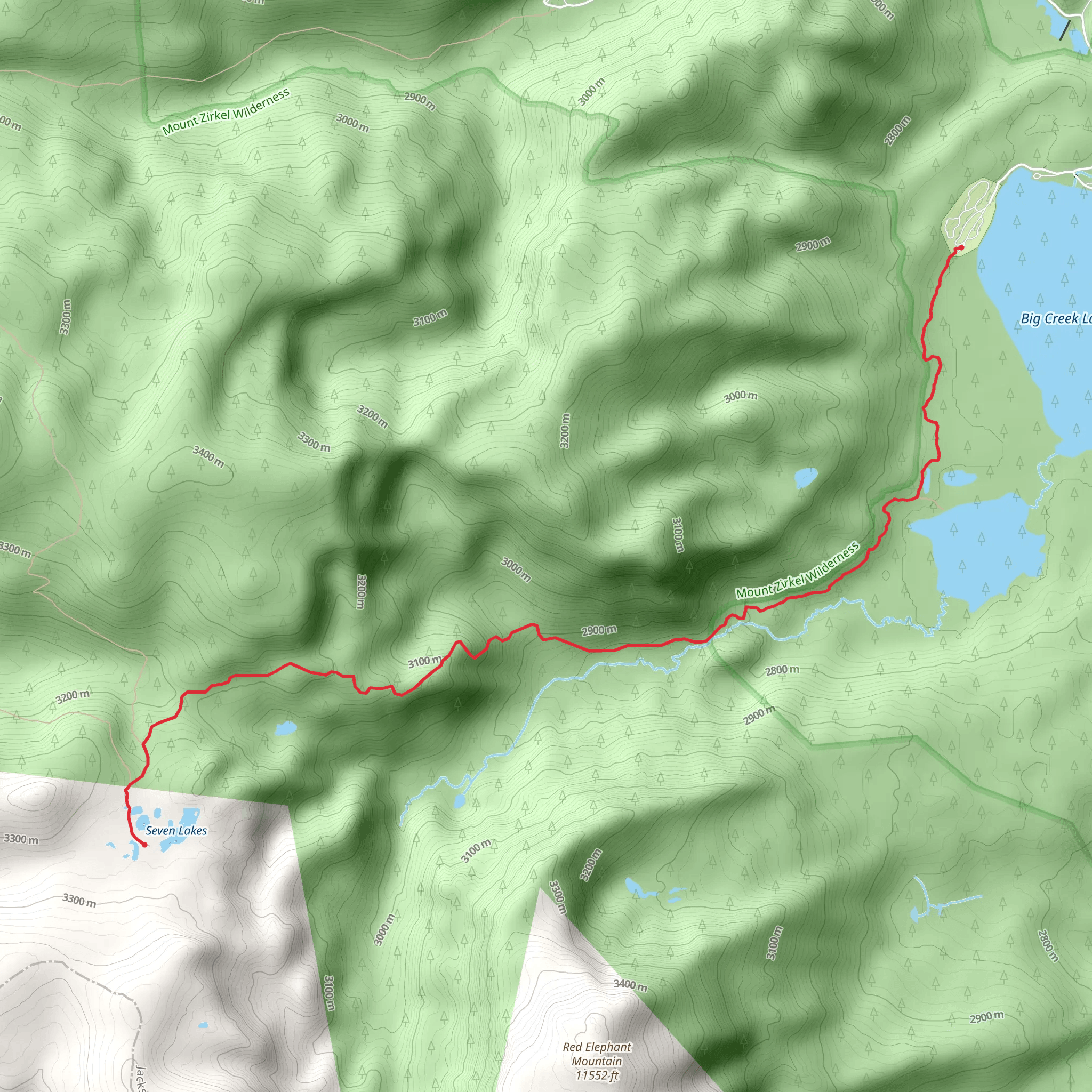 Big Creek Trail mobile static map