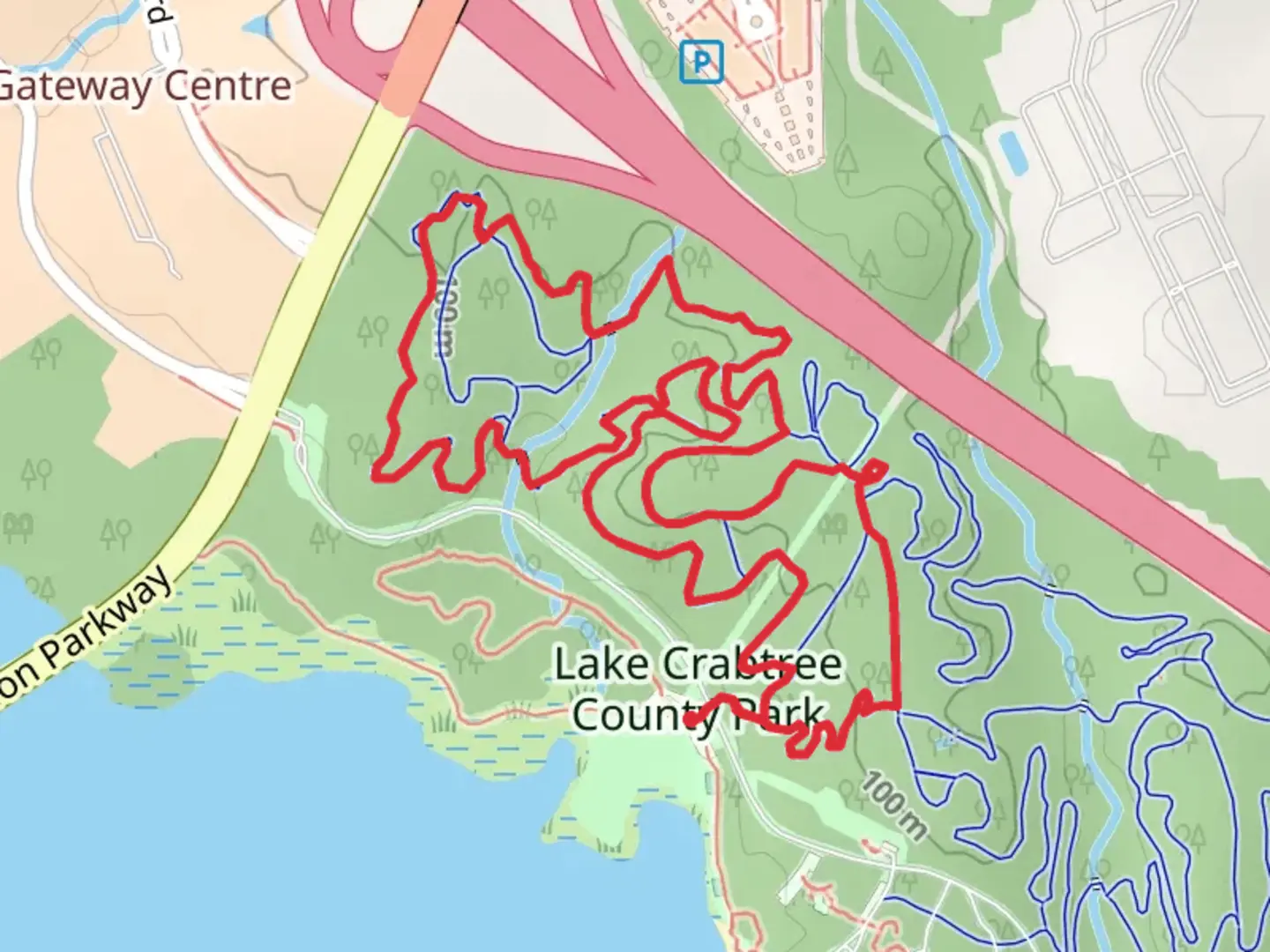 An image depicting the trail Lake Crabtree County Park Loop - West and its surrounding area.