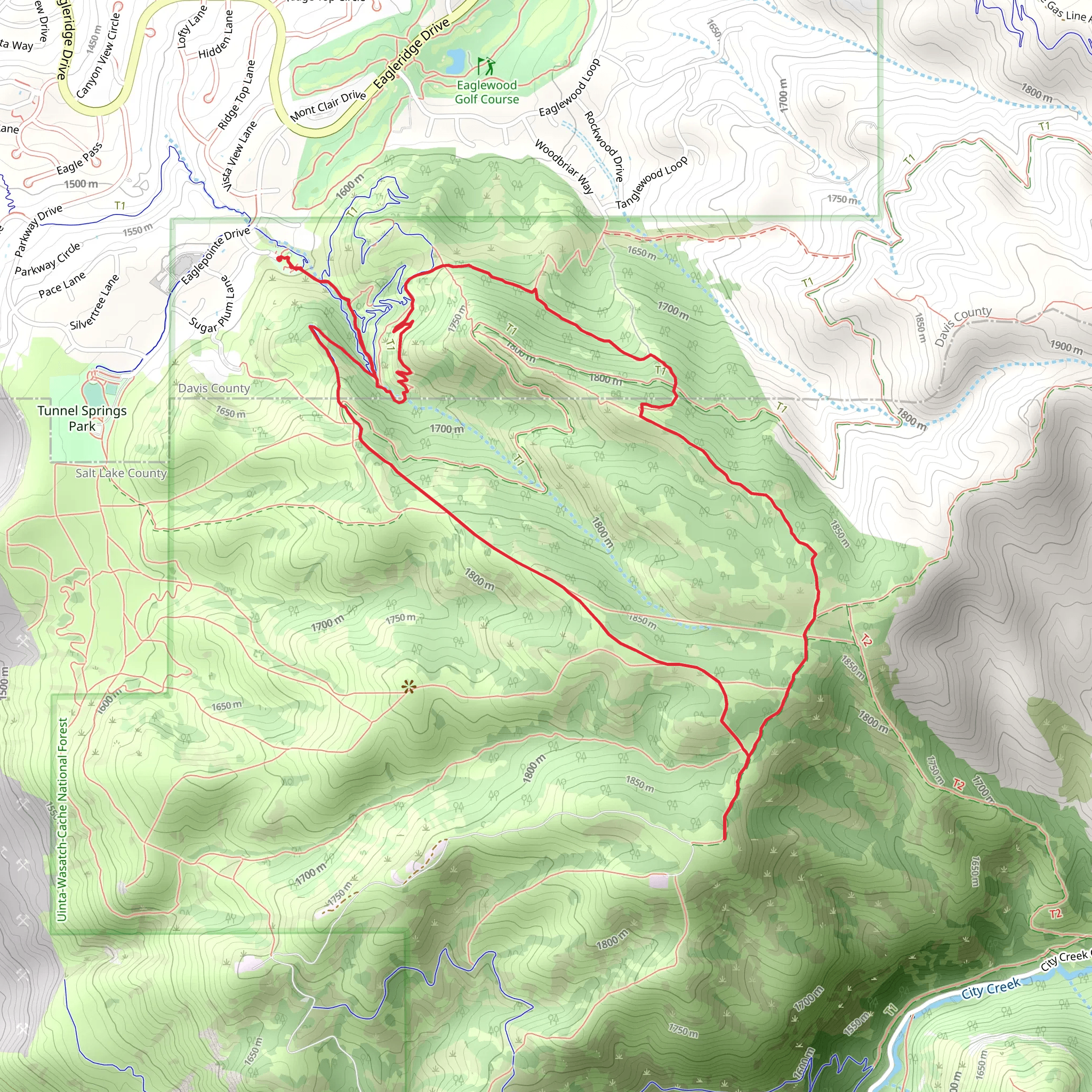 Eagle Crest and Wild Rose Overlook Upper Loop mobile static map