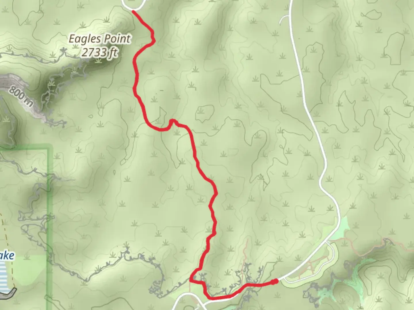 An image depicting the trail Trail J - Eagle Point Trail and its surrounding area.