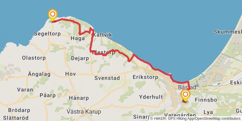 Skåneleden Trail stage 12 Map