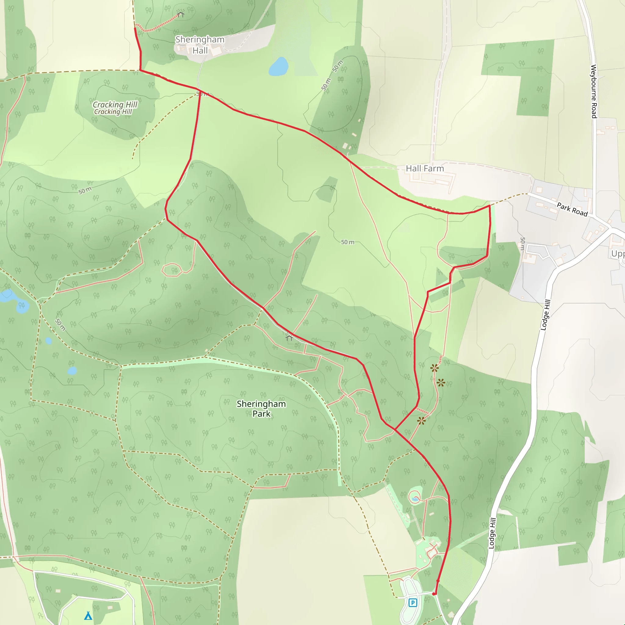 Repton’s Walk at Sheringham Park - near Cromer - Norfolk mobile static map