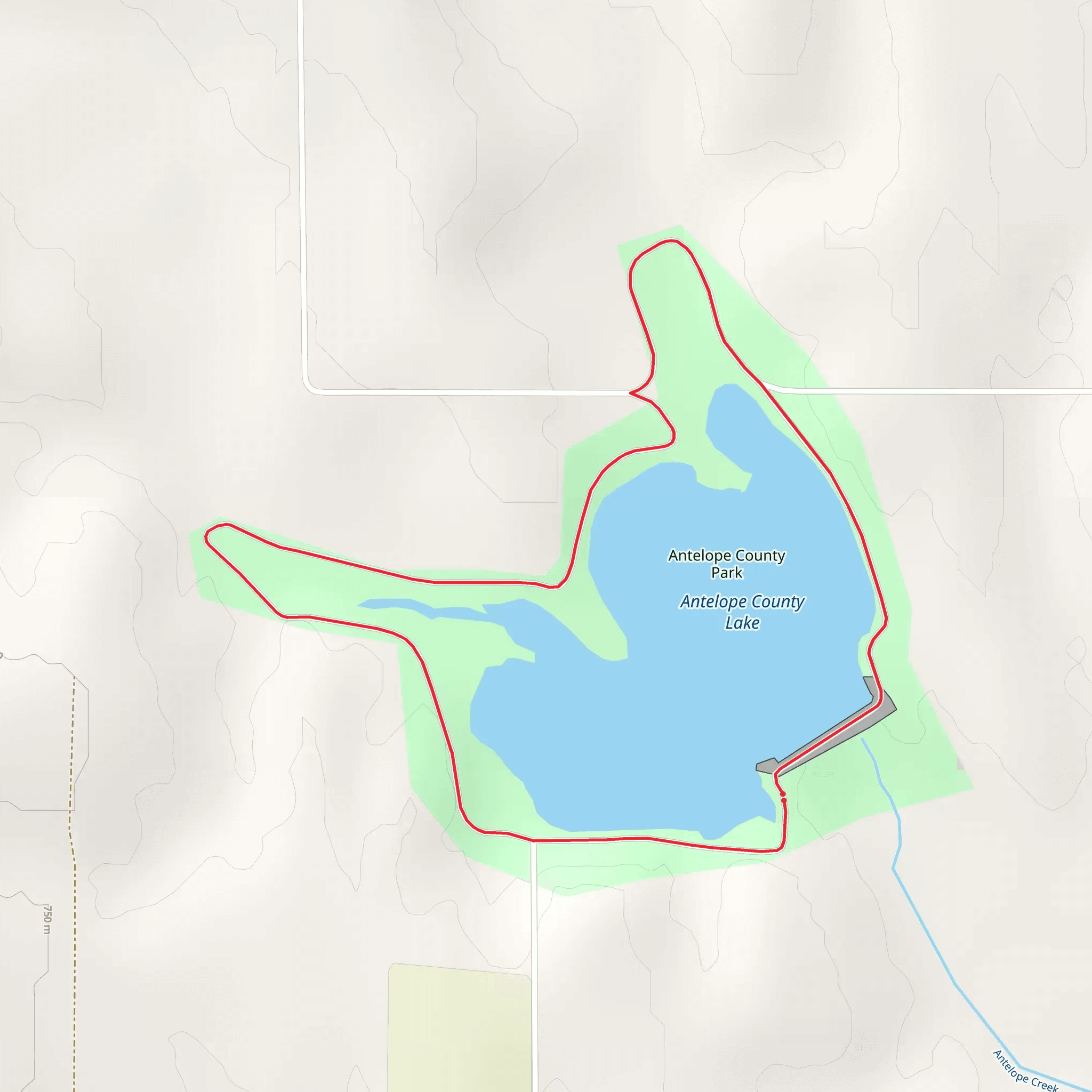 Antelope County Lake Loop mobile static map