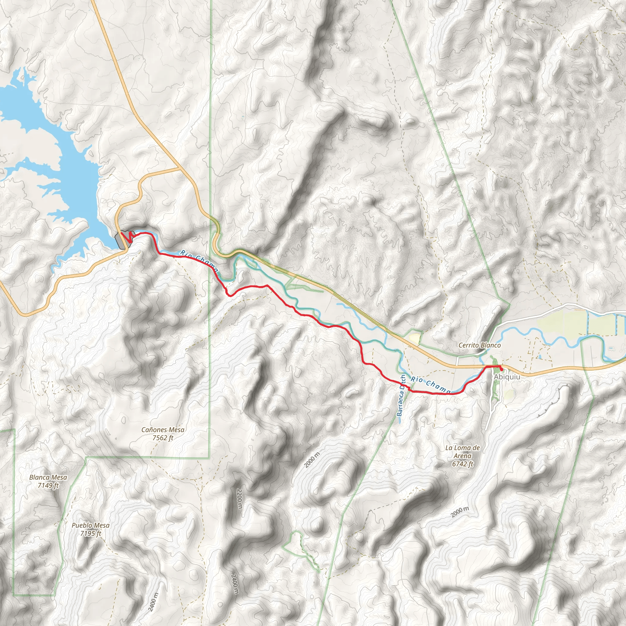 Rio Chama from Abiquiu mobile static map