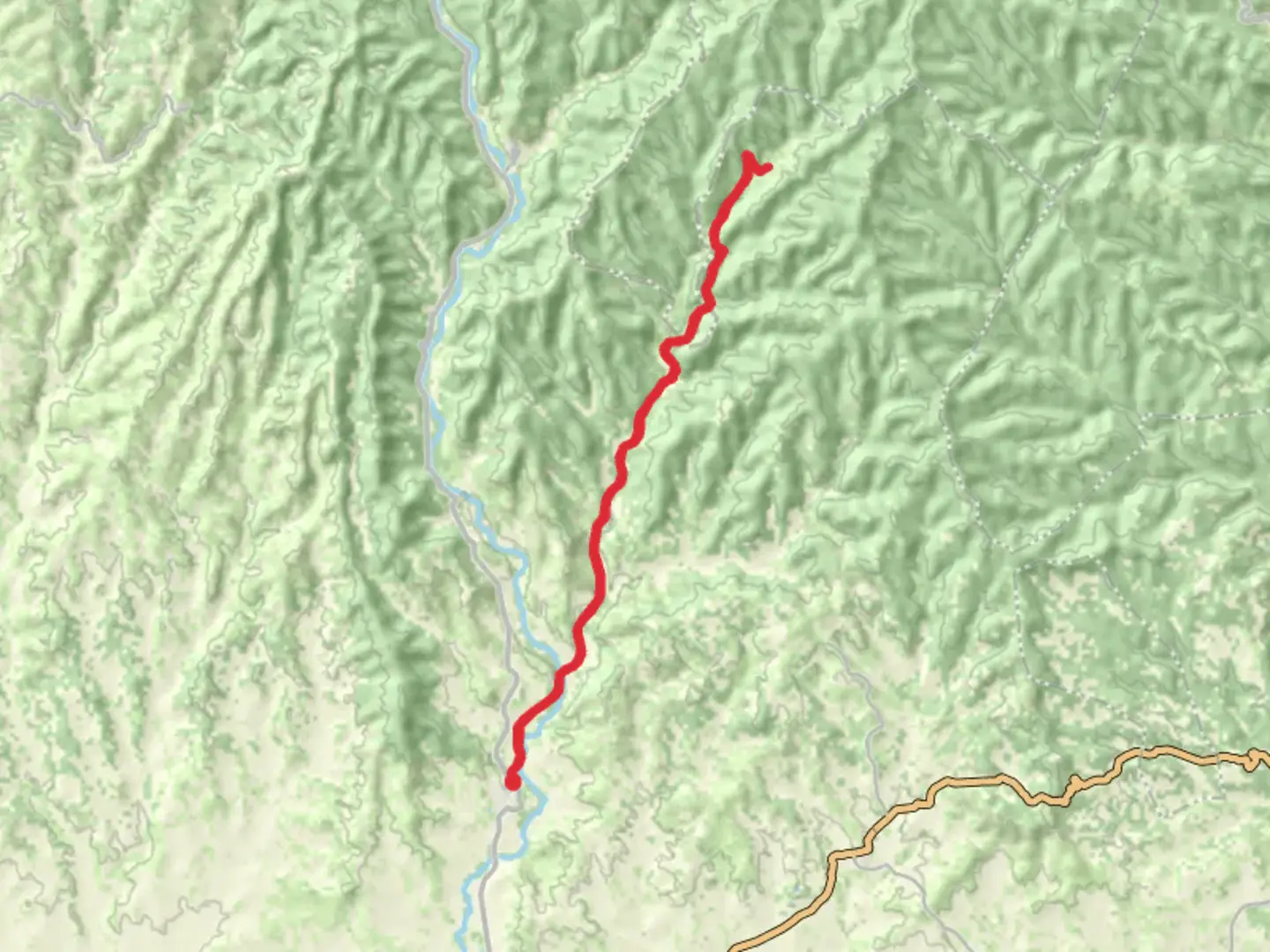 An image depicting the trail Moon - Lacasta PR Z 104 and its surrounding area.