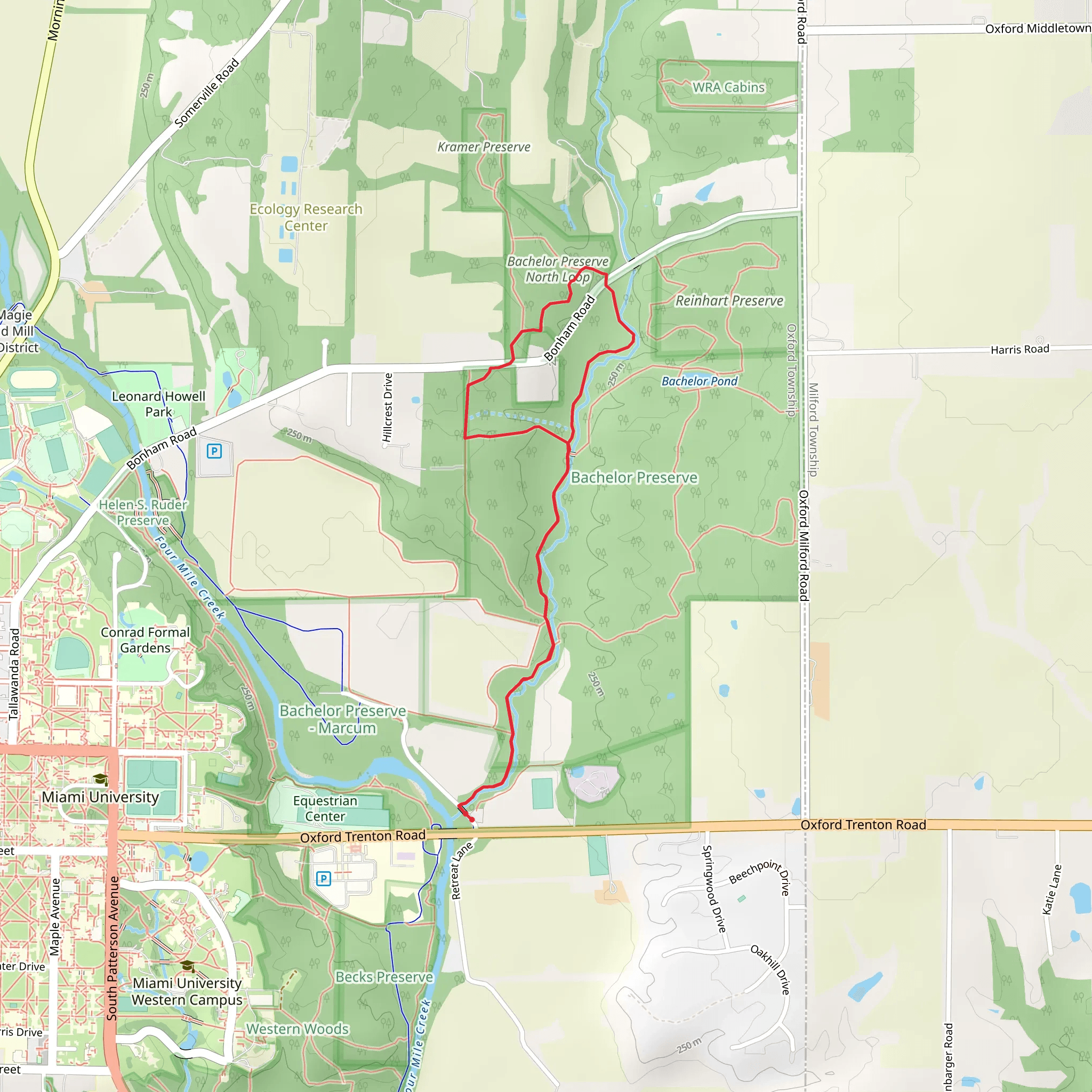 Bachelor Preserve Pine Loop mobile static map