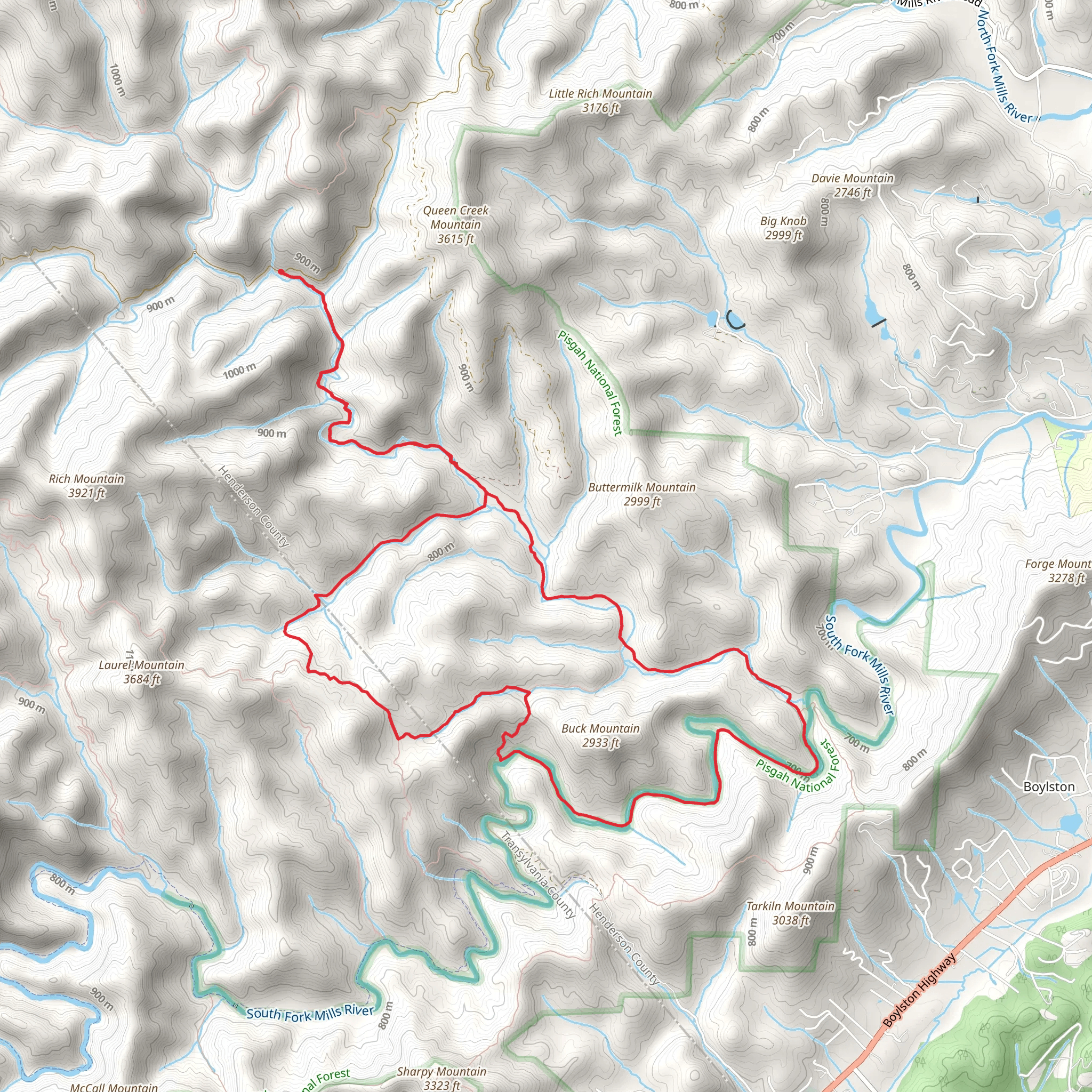Bradley Creek, South Fork Mill River Loop mobile static map