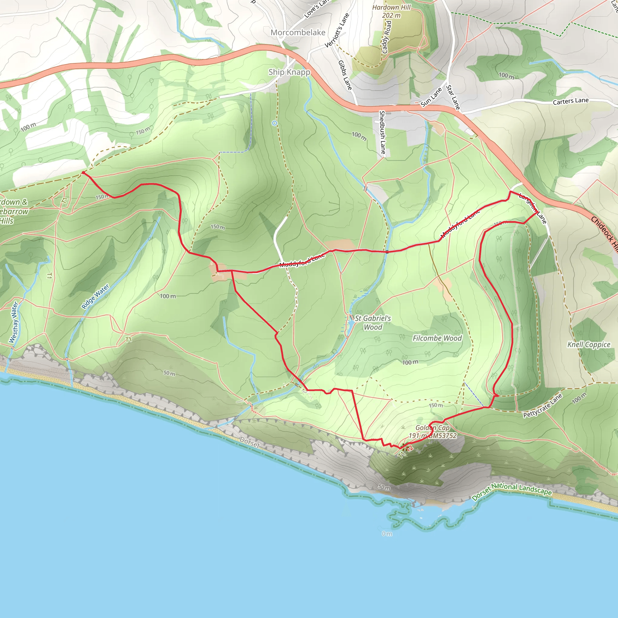 Golden Cap from Charmouth mobile static map