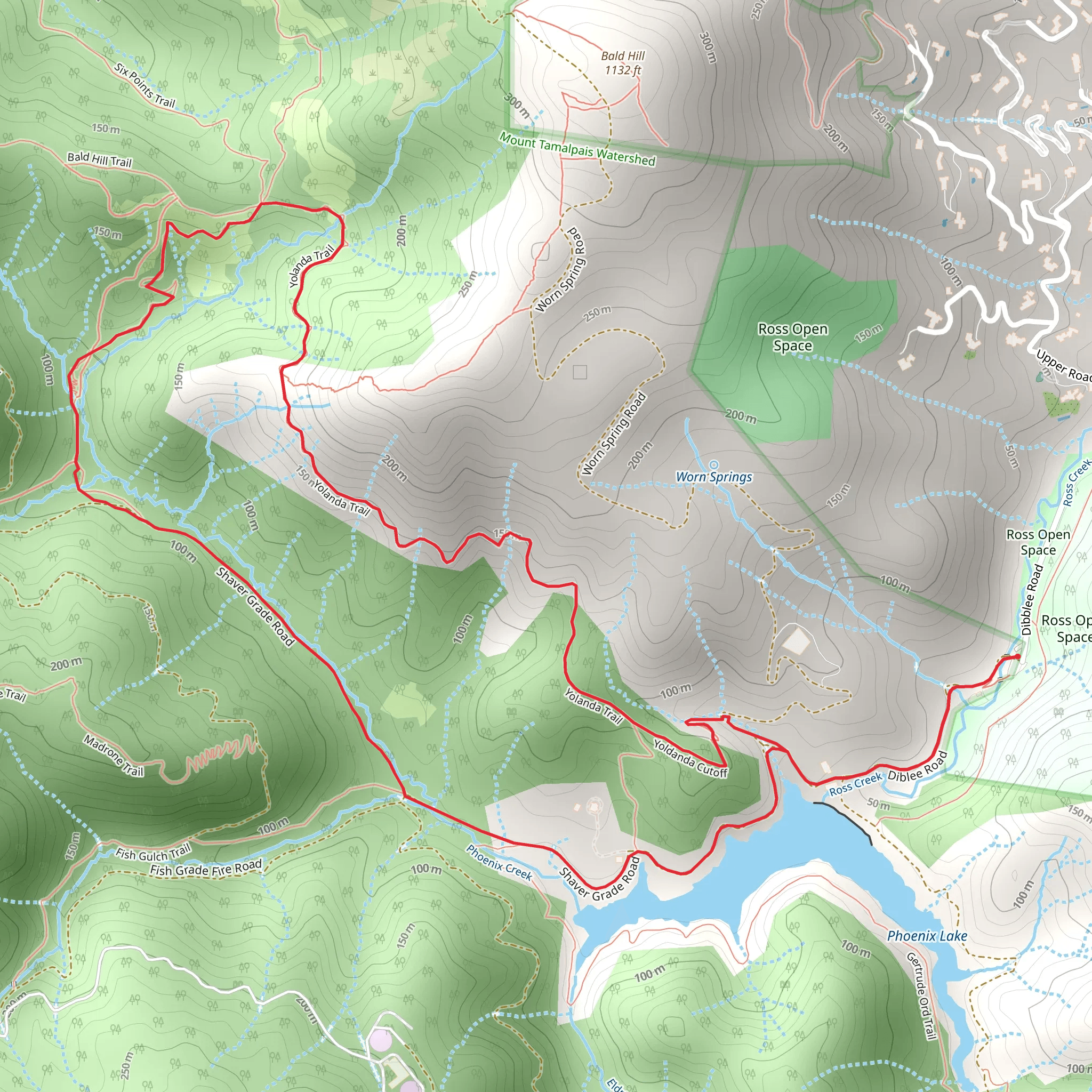 Shaver Grade Road - Yolanda Loop Trail mobile static map