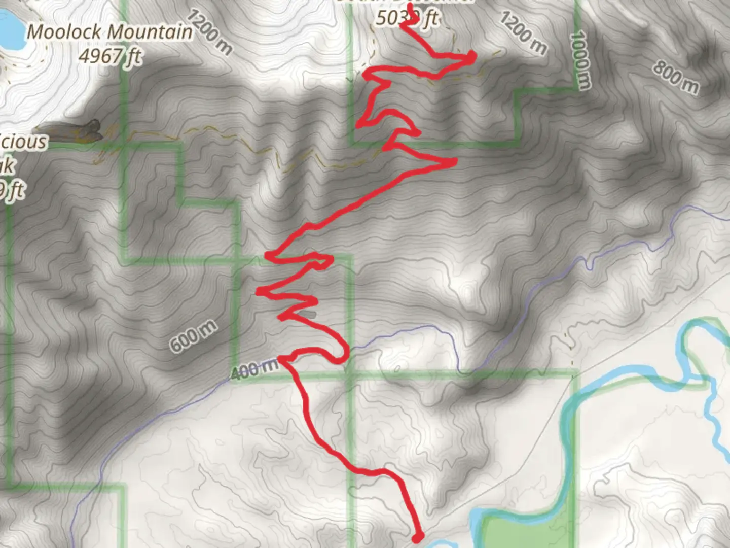 An image depicting the trail South Bessemer via Bessemer Road and its surrounding area.