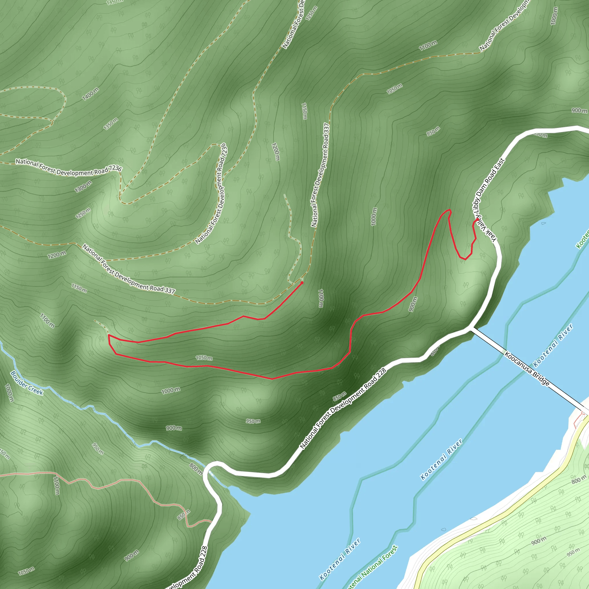 Lower Boulder Trail mobile static map
