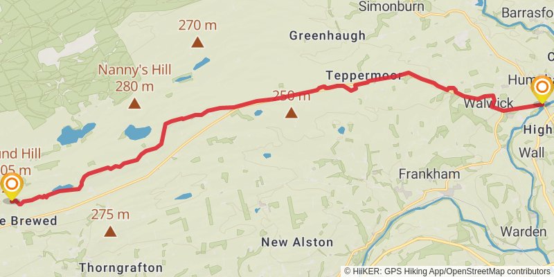 Hadrian's Wall Path stage 3 Map